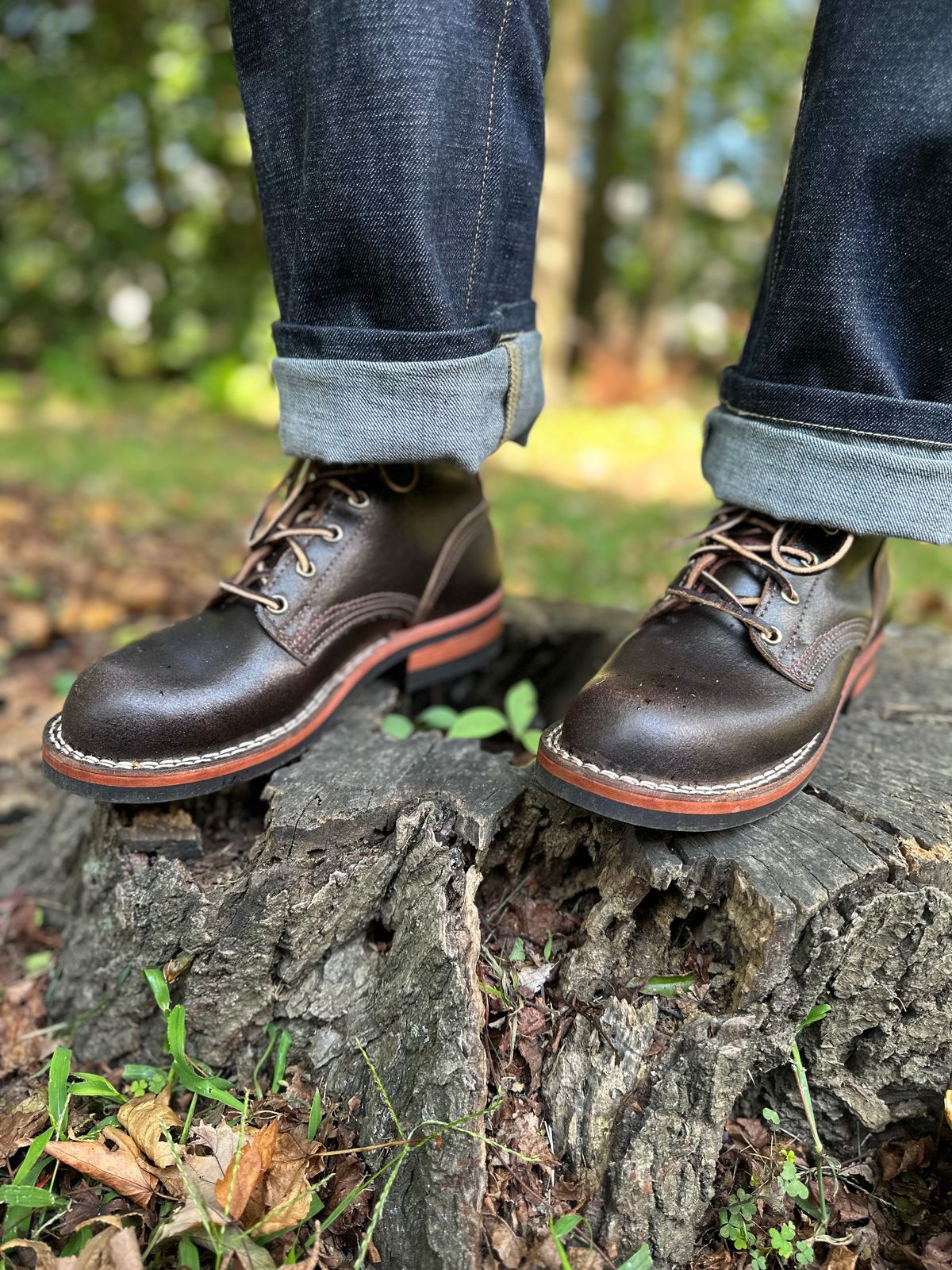 Photo by mwanni on October 3, 2023 of the Nicks Falcon in Horween Dark Brown Waxed Flesh.