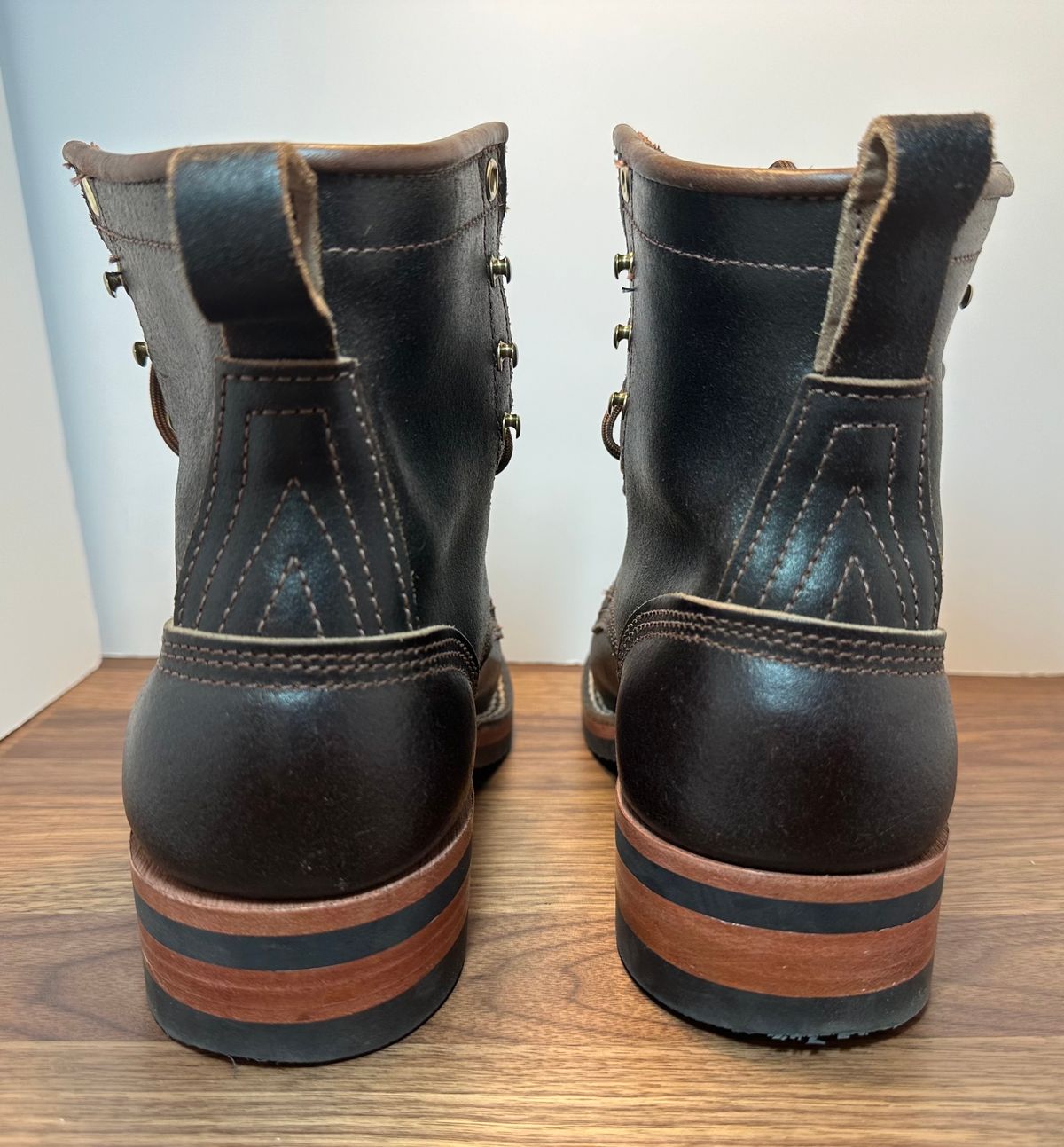 Photo by mwanni on January 2, 2024 of the Nicks Falcon in Horween Dark Brown Waxed Flesh.