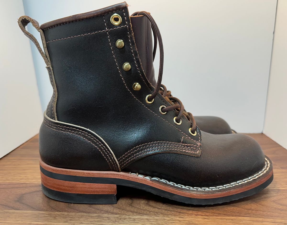Photo by mwanni on January 2, 2024 of the Nicks Falcon in Horween Dark Brown Waxed Flesh.
