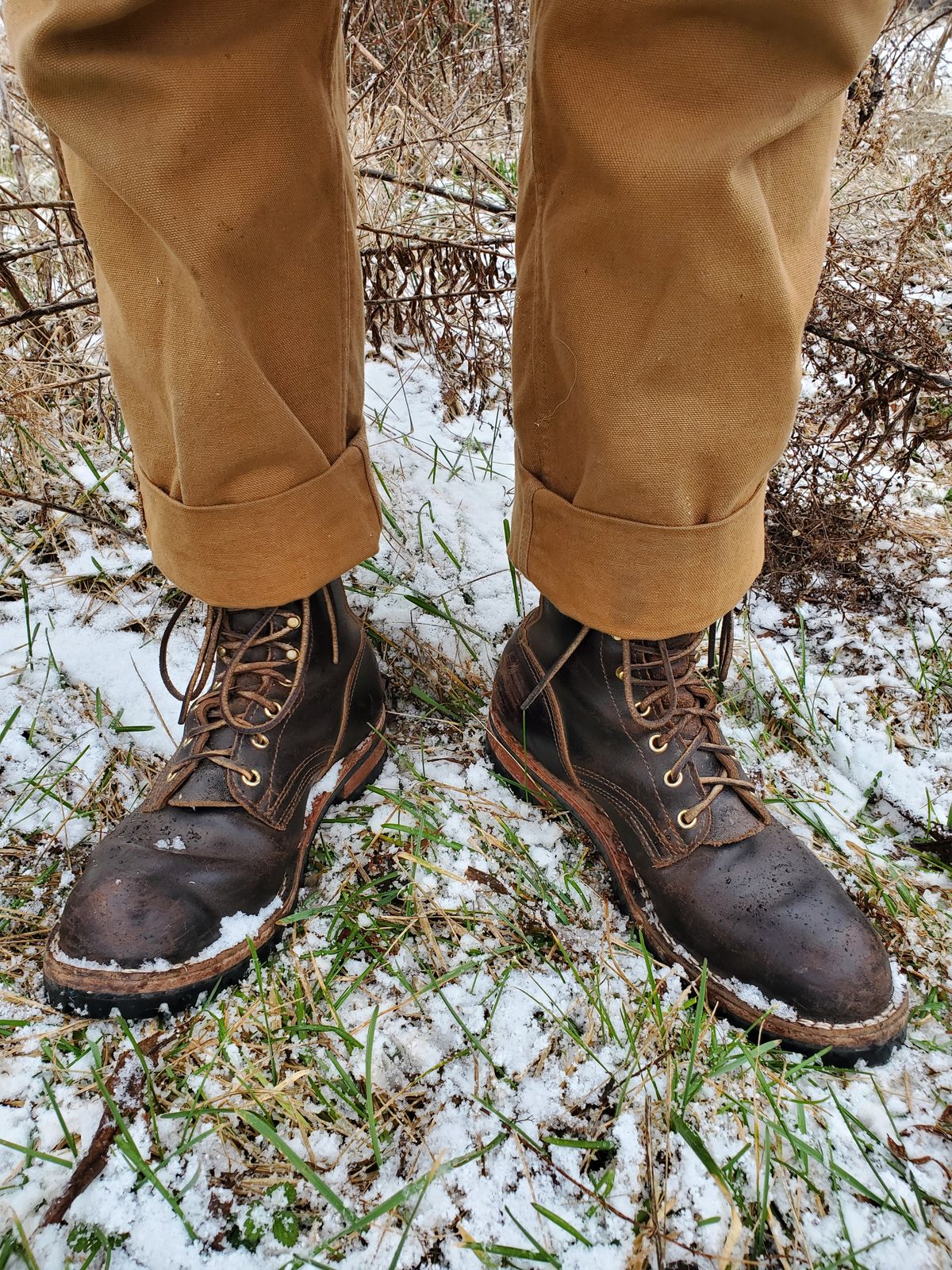 Photo by keitharth on February 4, 2023 of the Nicks Overlander in Horween Dark Brown Waxed Flesh.