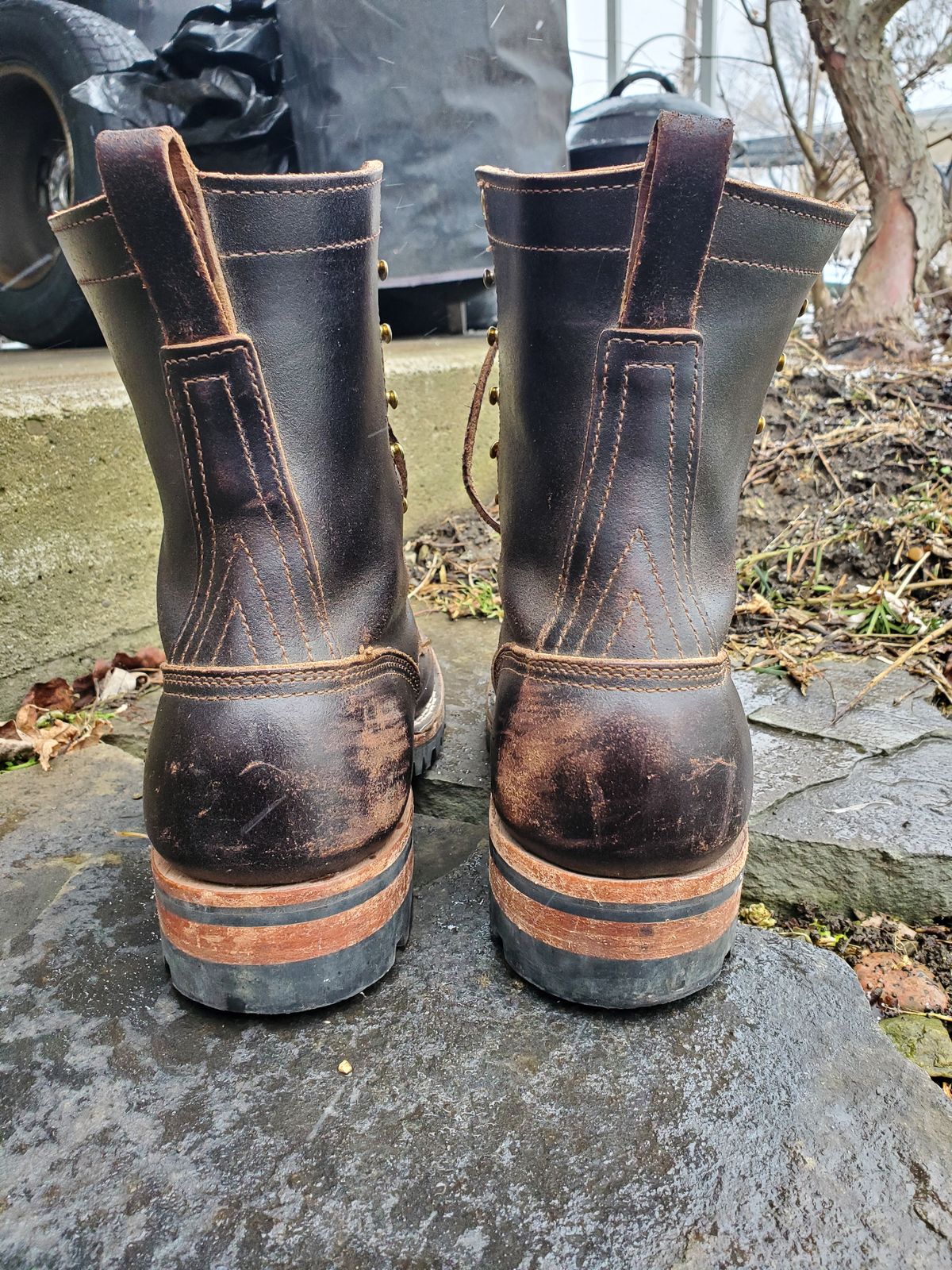 Photo by keitharth on February 4, 2023 of the Nicks Overlander in Horween Dark Brown Waxed Flesh.