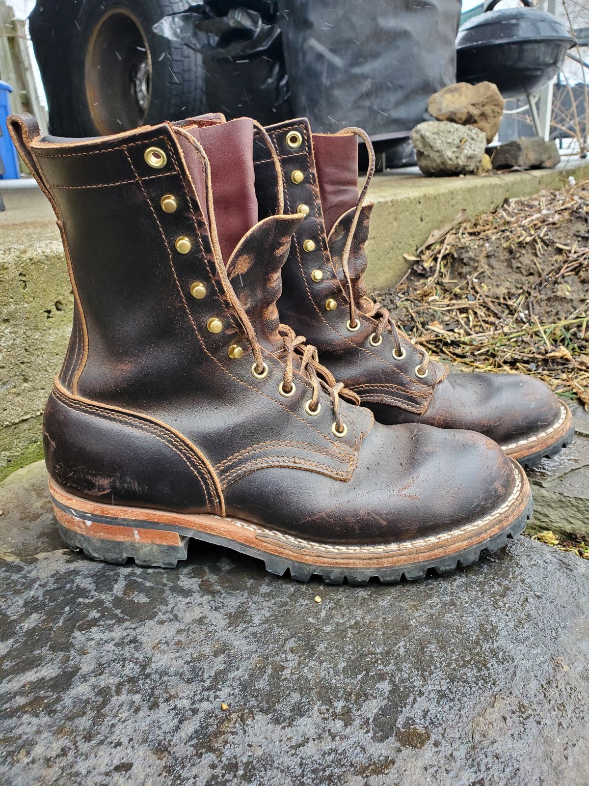 Photo by keitharth on February 4, 2023 of the Nicks Overlander in Horween Dark Brown Waxed Flesh.