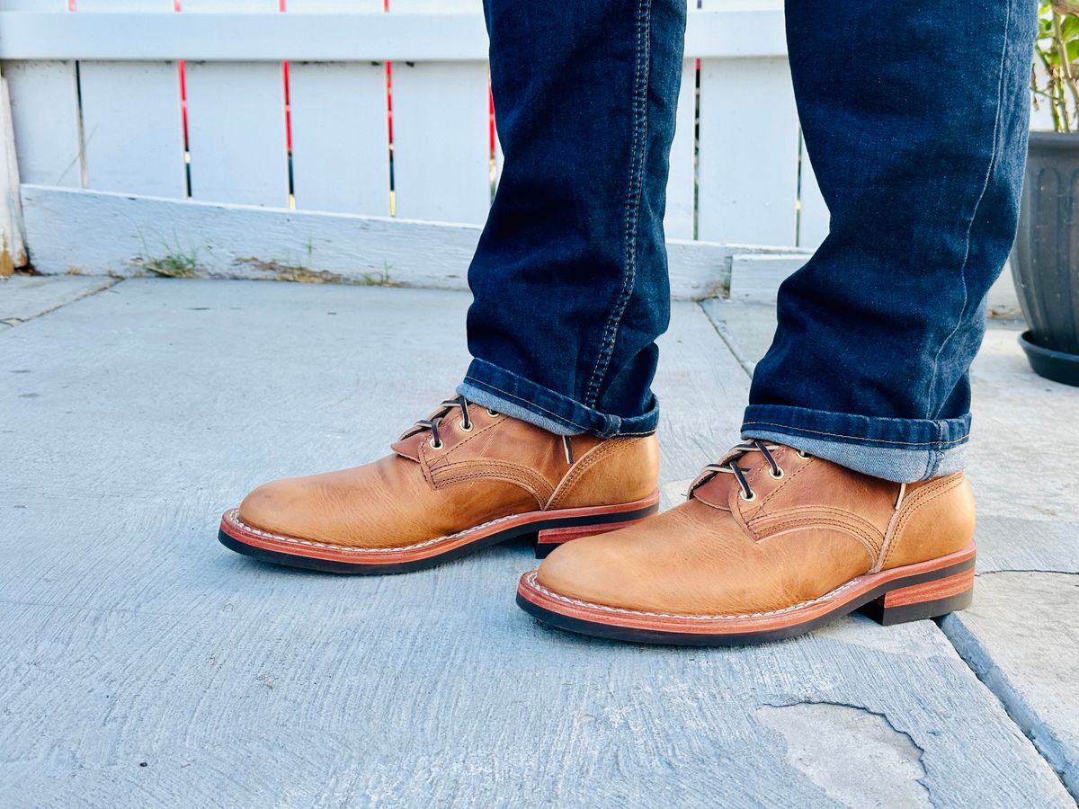 Photo by West.Coast.Boots on October 26, 2023 of the Nicks x Parkhurst V1 in Horween Natural Dublin.