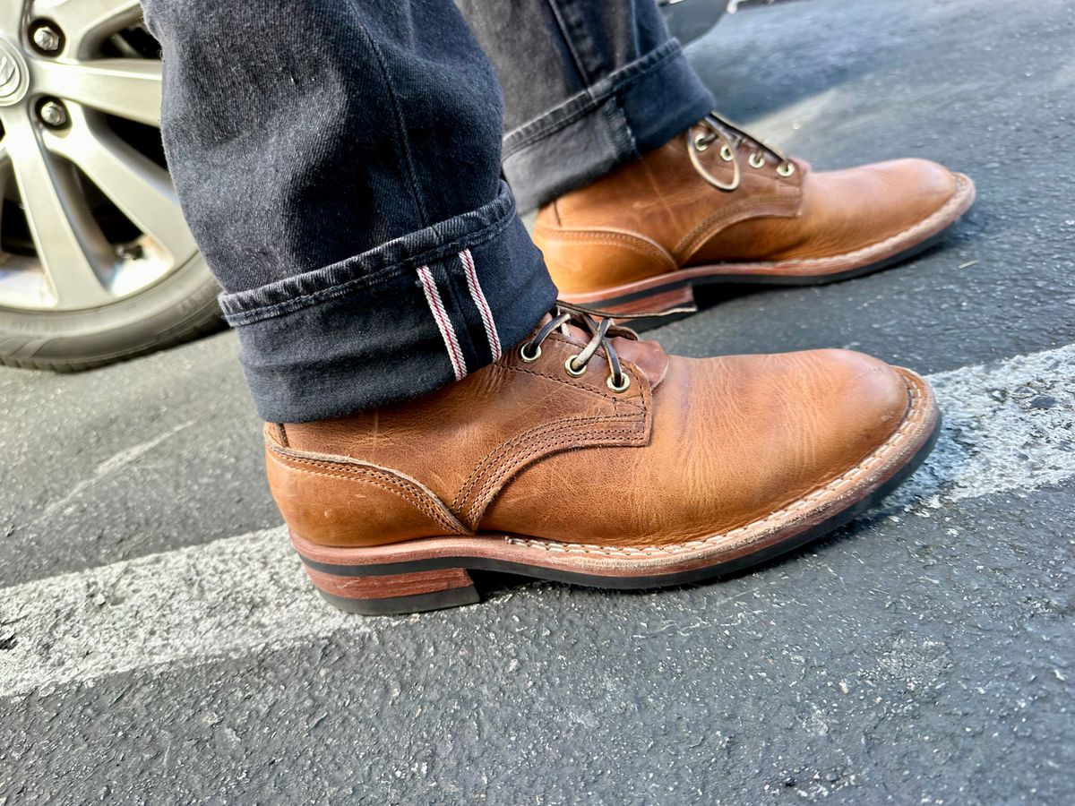 Photo by West.Coast.Boots on February 8, 2024 of the Nicks x Parkhurst V1 in Horween Natural Dublin.