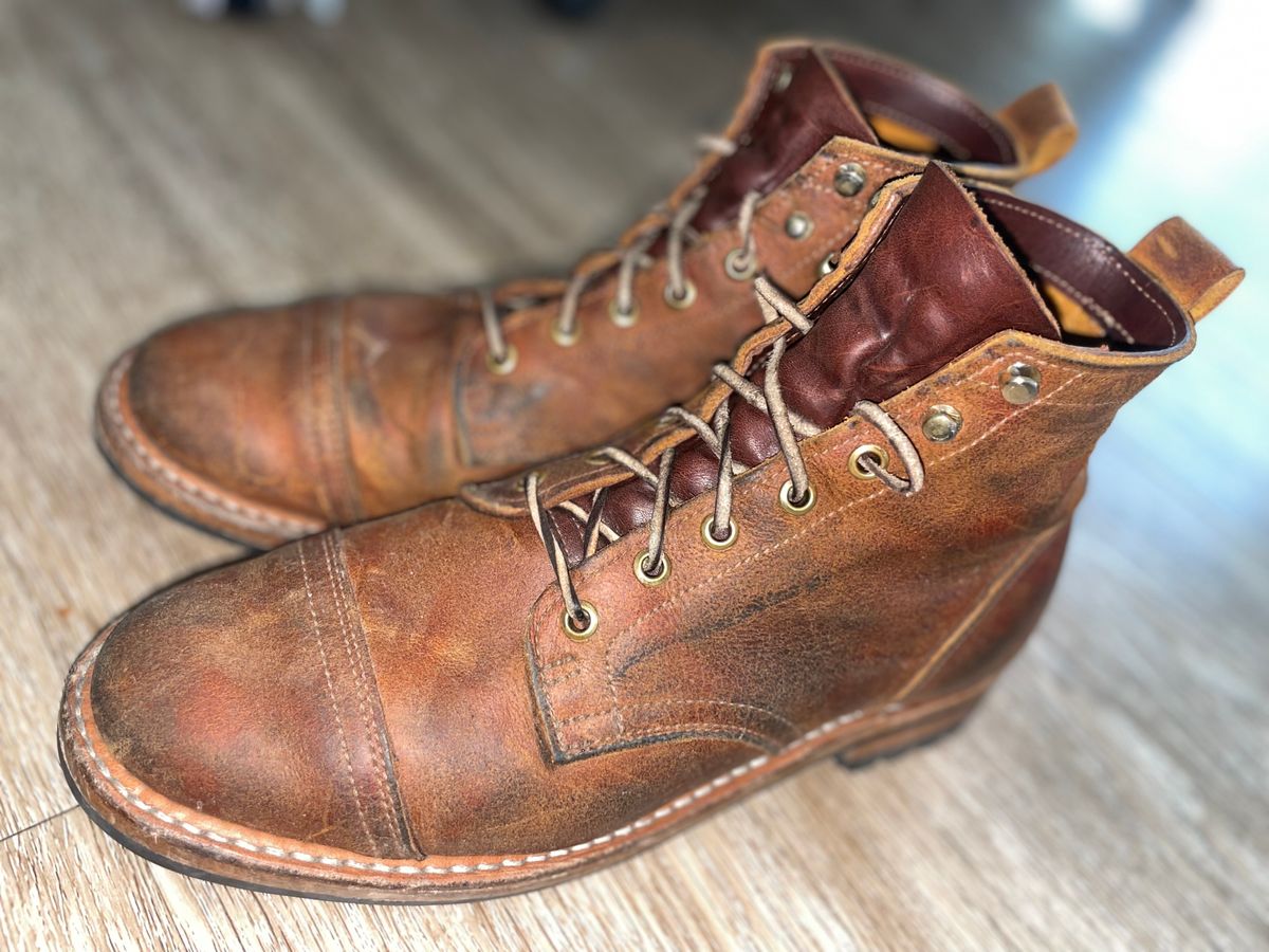 Photo by West.Coast.Boots on April 10, 2023 of the Truman Service Boot in C.F. Stead Coach Rambler.