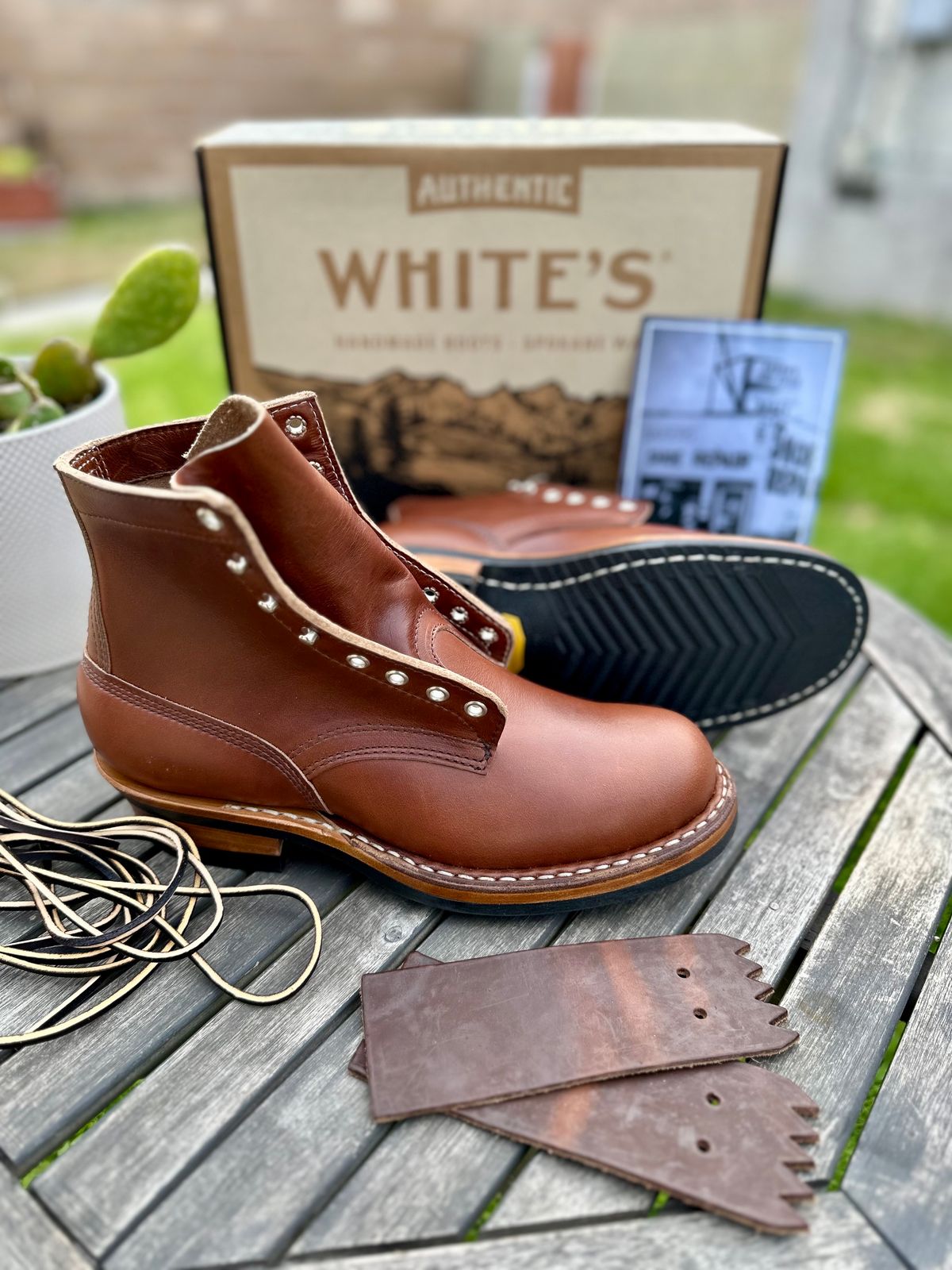 Photo by West.Coast.Boots on January 18, 2024 of the White's Bounty Hunter in Horween British Tan Chromexcel.