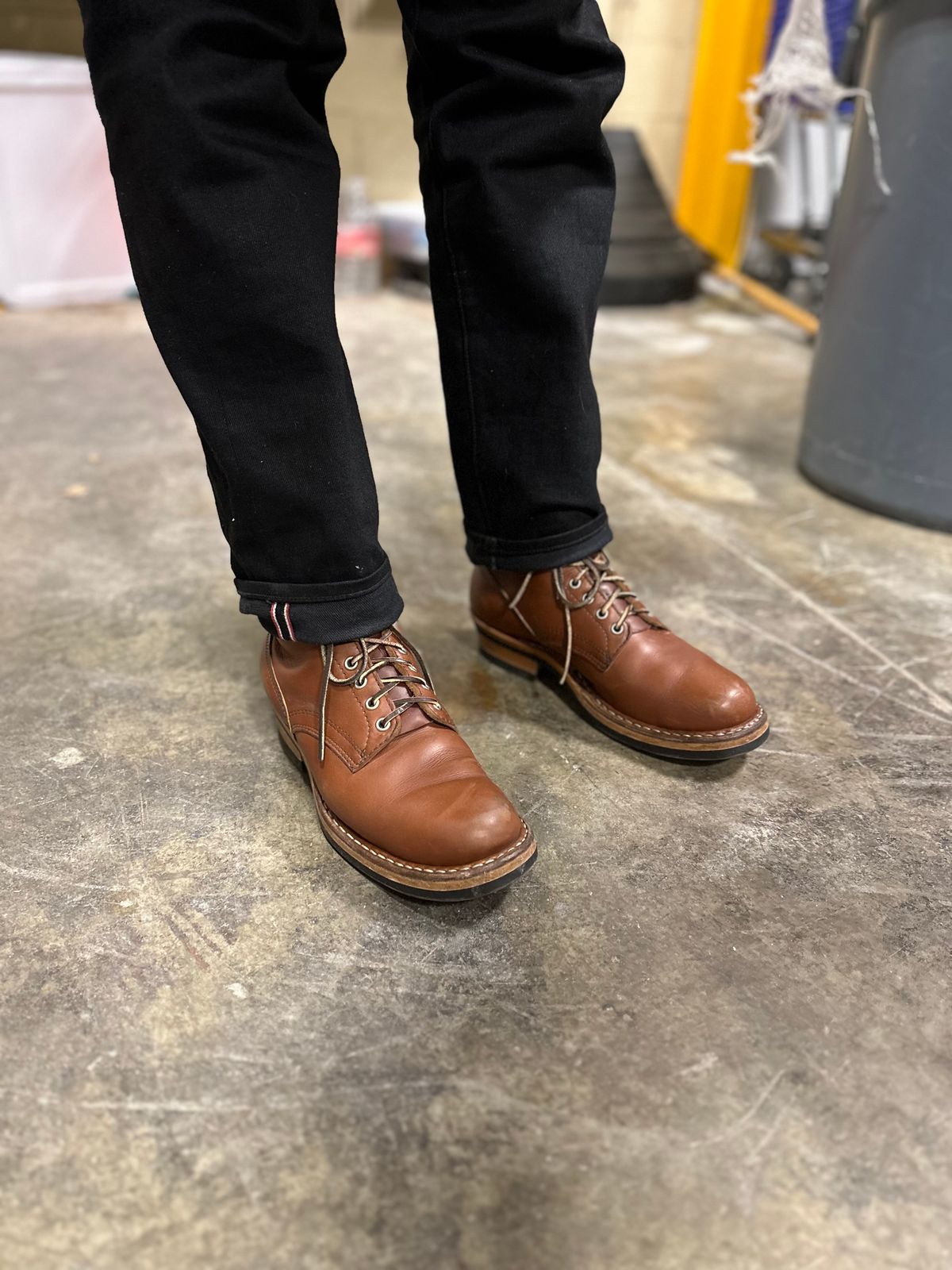 Photo by West.Coast.Boots on April 12, 2024 of the White's Bounty Hunter in Horween British Tan Chromexcel.