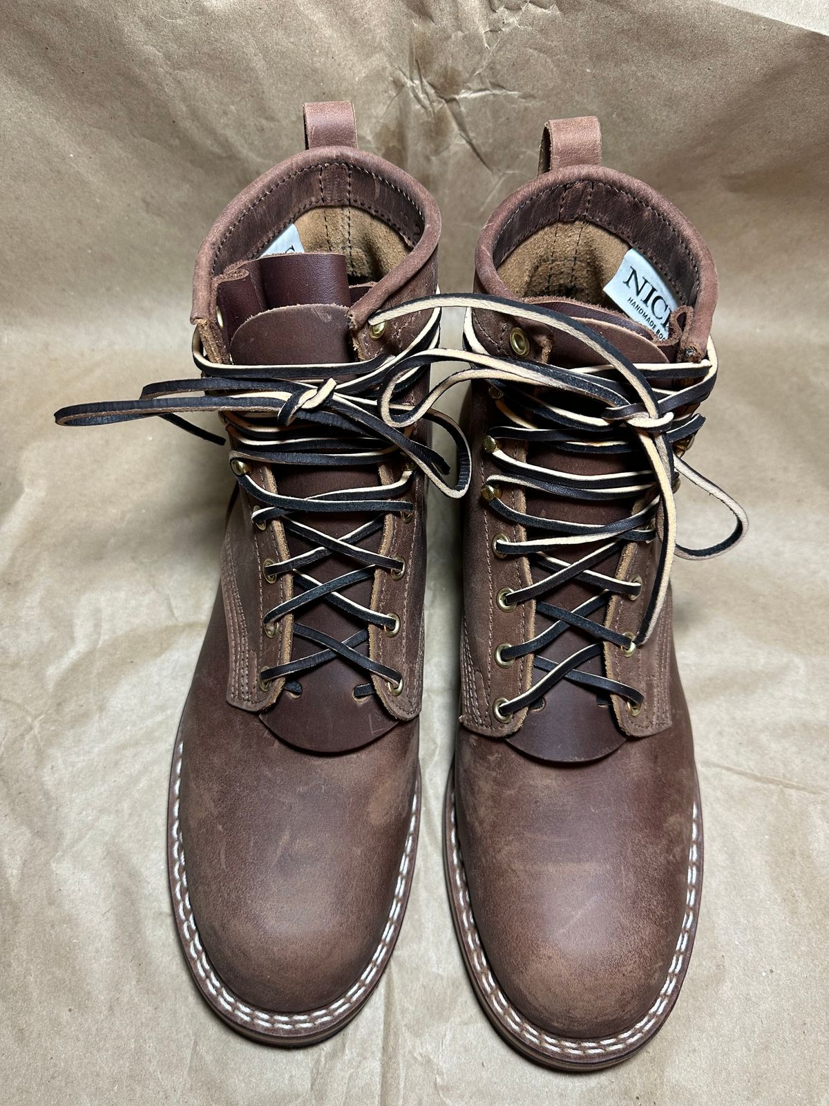 Photo by scuba.rawb on October 1, 2023 of the Nicks Falcon in Horween Whiskey Predator.