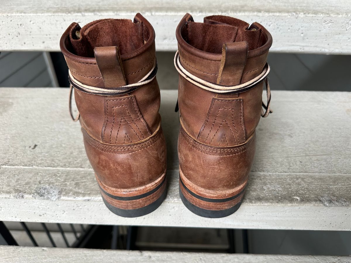 Photo by scuba.rawb on January 1, 2024 of the Nicks Falcon in Horween Whiskey Predator.