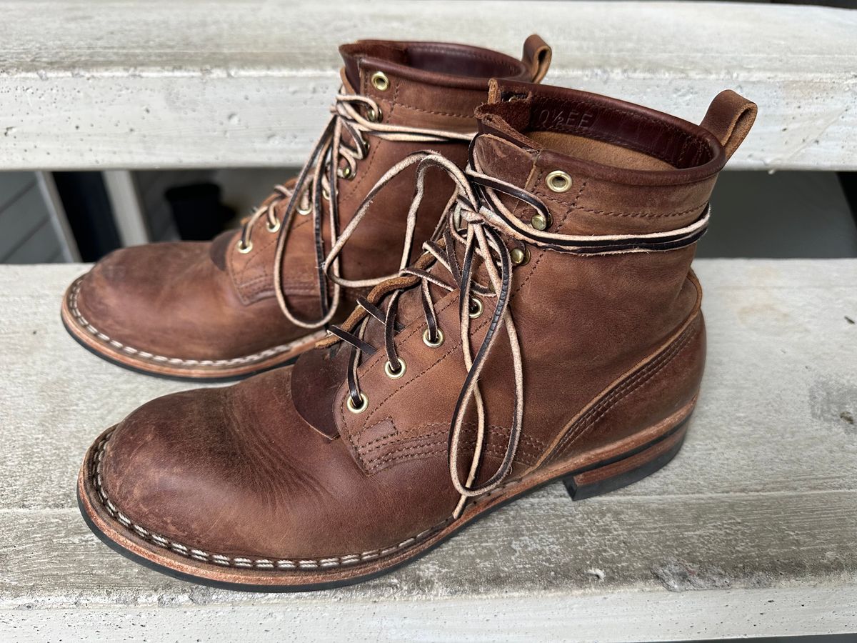 Photo by scuba.rawb on January 1, 2024 of the Nicks Falcon in Horween Whiskey Predator.