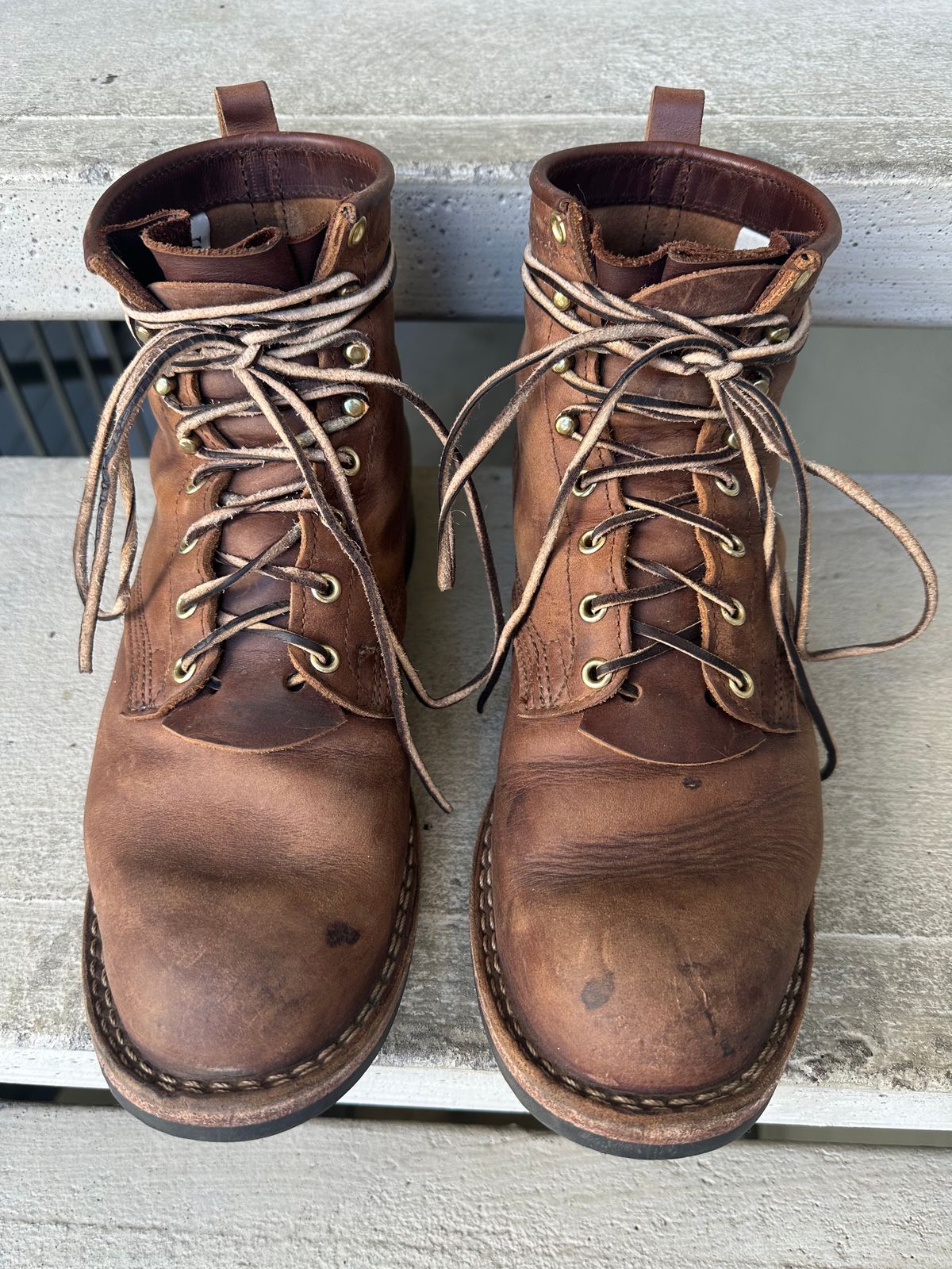 Photo by scuba.rawb on February 5, 2024 of the Nicks Falcon in Horween Whiskey Predator.