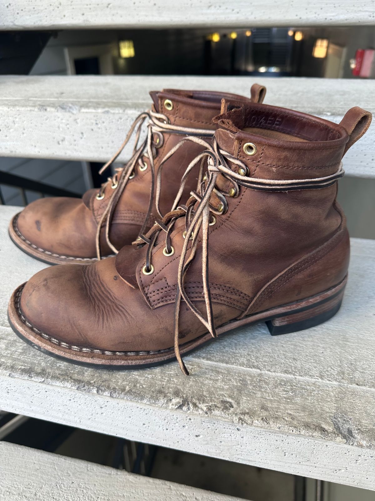 Photo by scuba.rawb on February 5, 2024 of the Nicks Falcon in Horween Whiskey Predator.