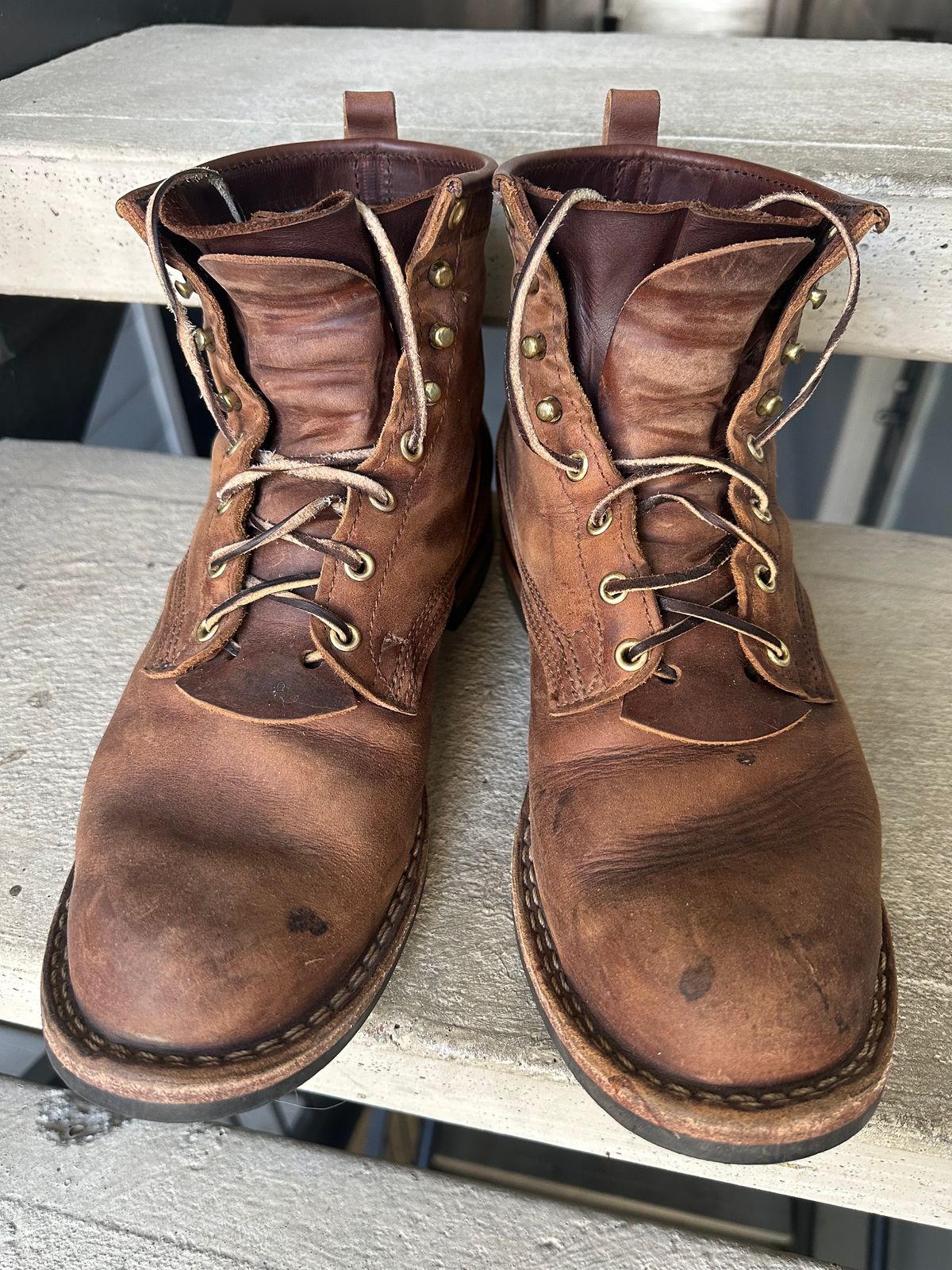 Photo by scuba.rawb on March 5, 2024 of the Nicks Falcon in Horween Whiskey Predator.