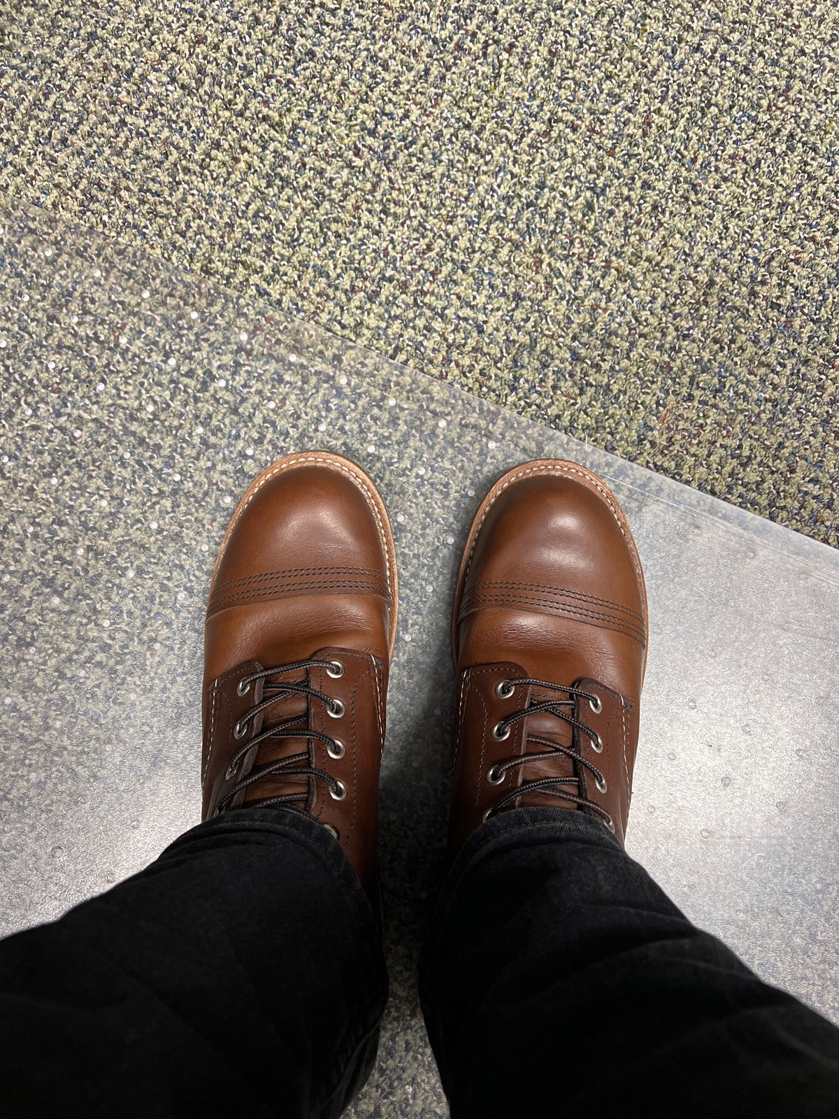 Photo by darthbane on December 19, 2022 of the Red Wing Iron Ranger in S.B. Foot Amber Harness.