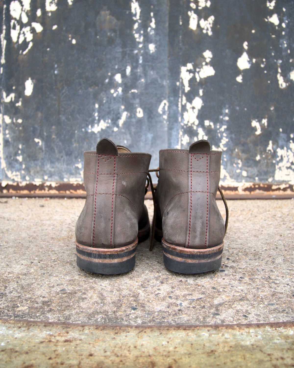 Photo by blaisebootco on January 2, 2024 of the Blaise Boot Co. Traveler Chukka in Grease Trap Grey Nubuck.