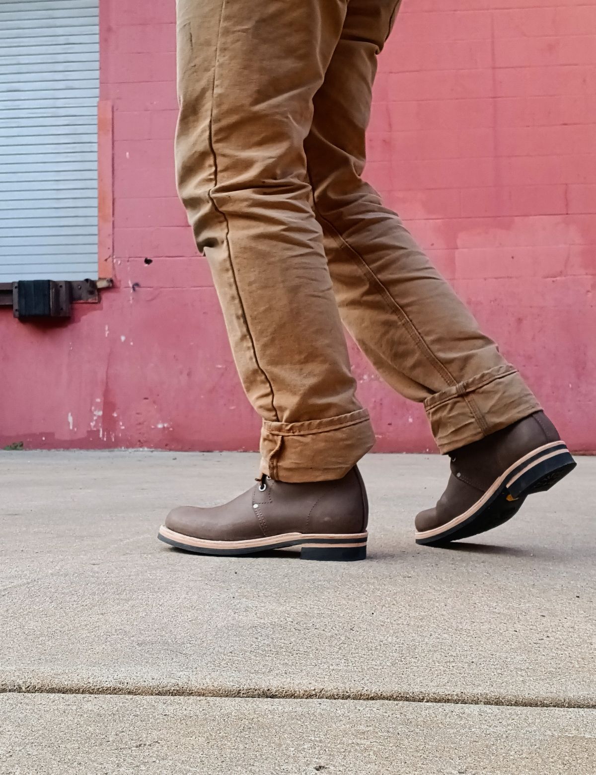 Photo by blaisebootco on November 5, 2023 of the Blaise Boot Co. Traveler Chukka in Grease Trap Grey Nubuck.