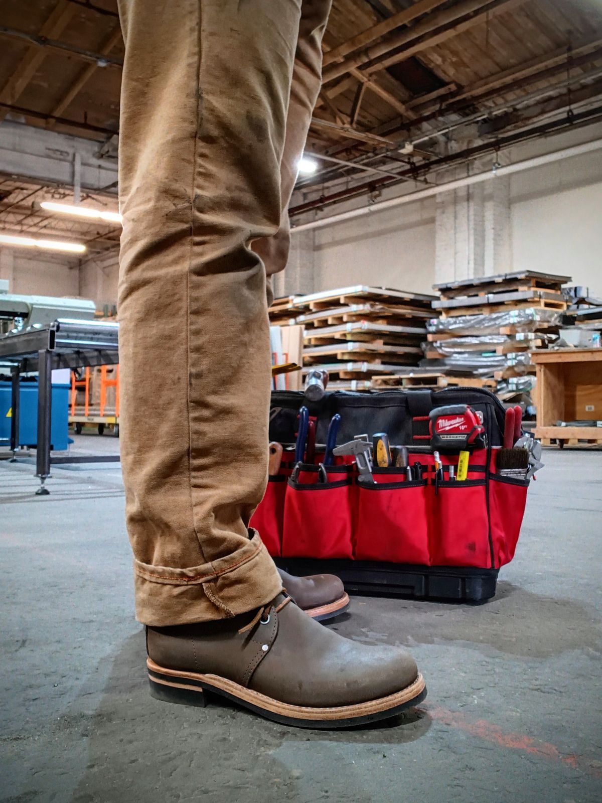 Photo by blaisebootco on November 7, 2023 of the Blaise Boot Co. Traveler Chukka in Grease Trap Grey Nubuck.