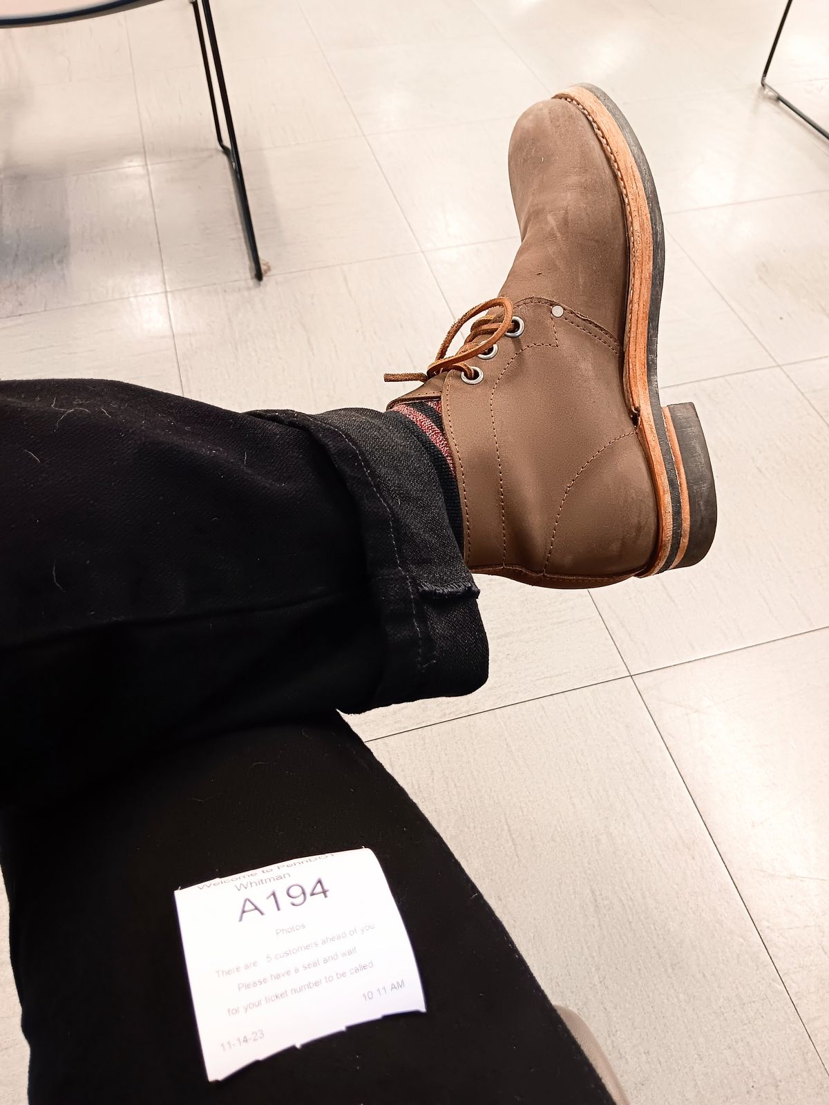 Photo by blaisebootco on November 14, 2023 of the Blaise Boot Co. Traveler Chukka in Grease Trap Grey Nubuck.