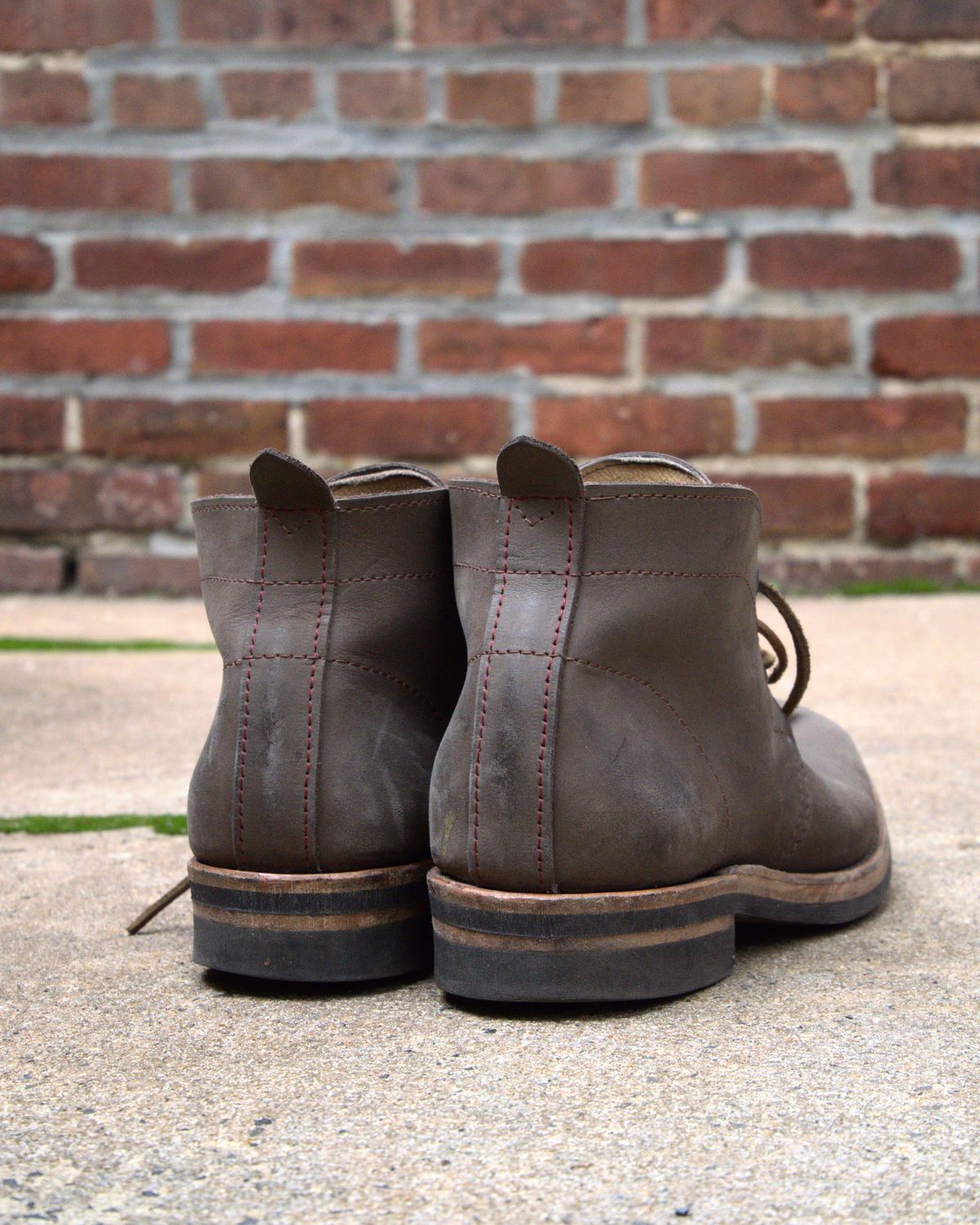 Photo by blaisebootco on December 4, 2023 of the Blaise Boot Co. Traveler Chukka in Grease Trap Grey Nubuck.