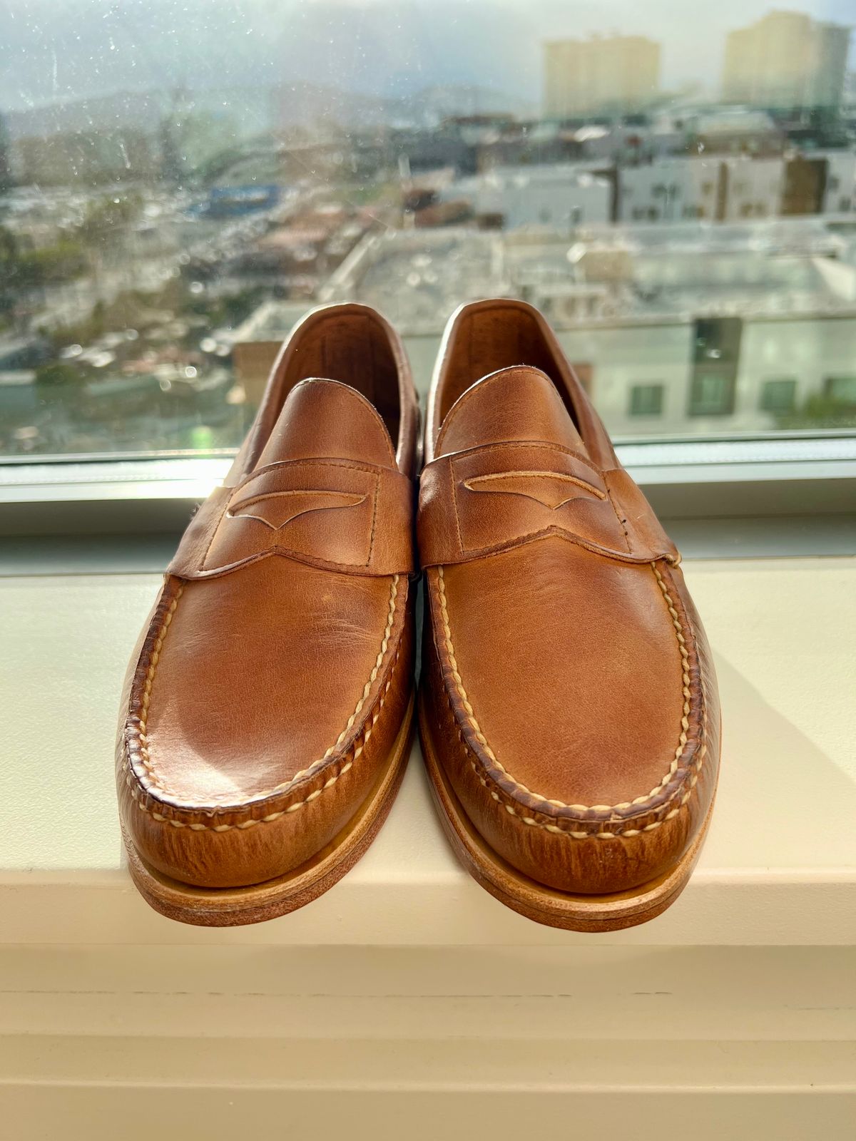 Photo by doctoryen on October 11, 2023 of the Rancourt & Co. Eastport Penny Loafer in Horween Tan Bulldog.