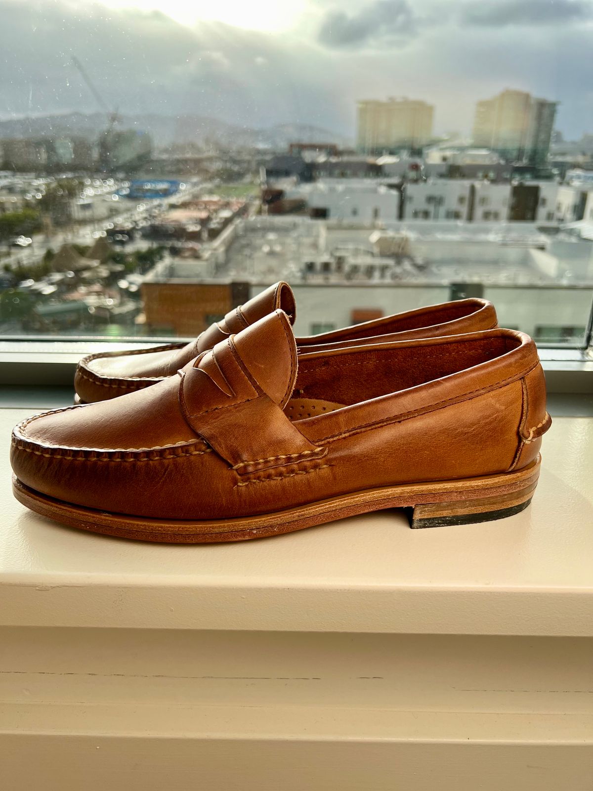 Photo by doctoryen on October 11, 2023 of the Rancourt & Co. Eastport Penny Loafer in Horween Tan Bulldog.