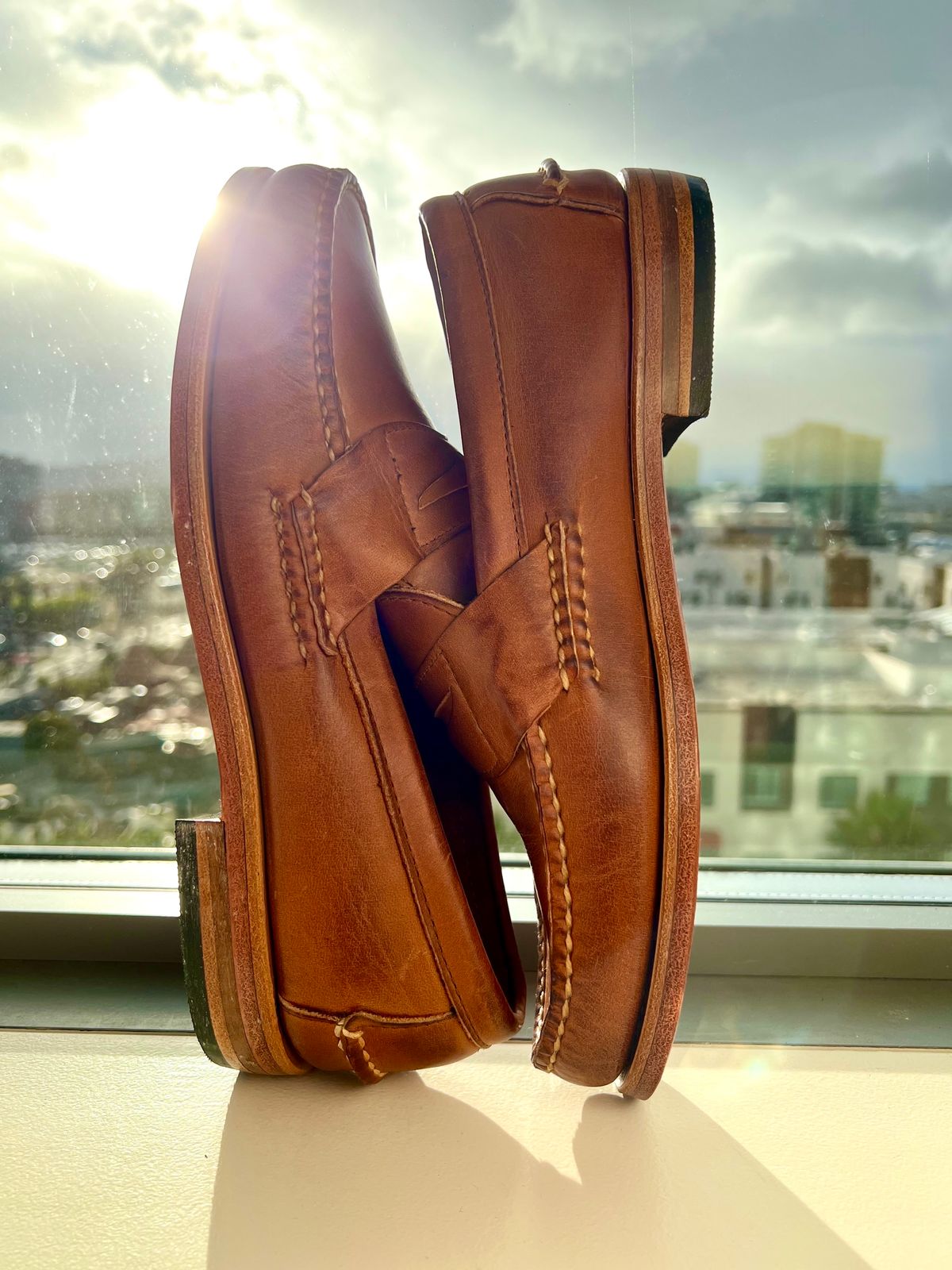 Photo by doctoryen on October 11, 2023 of the Rancourt & Co. Eastport Penny Loafer in Horween Tan Bulldog.
