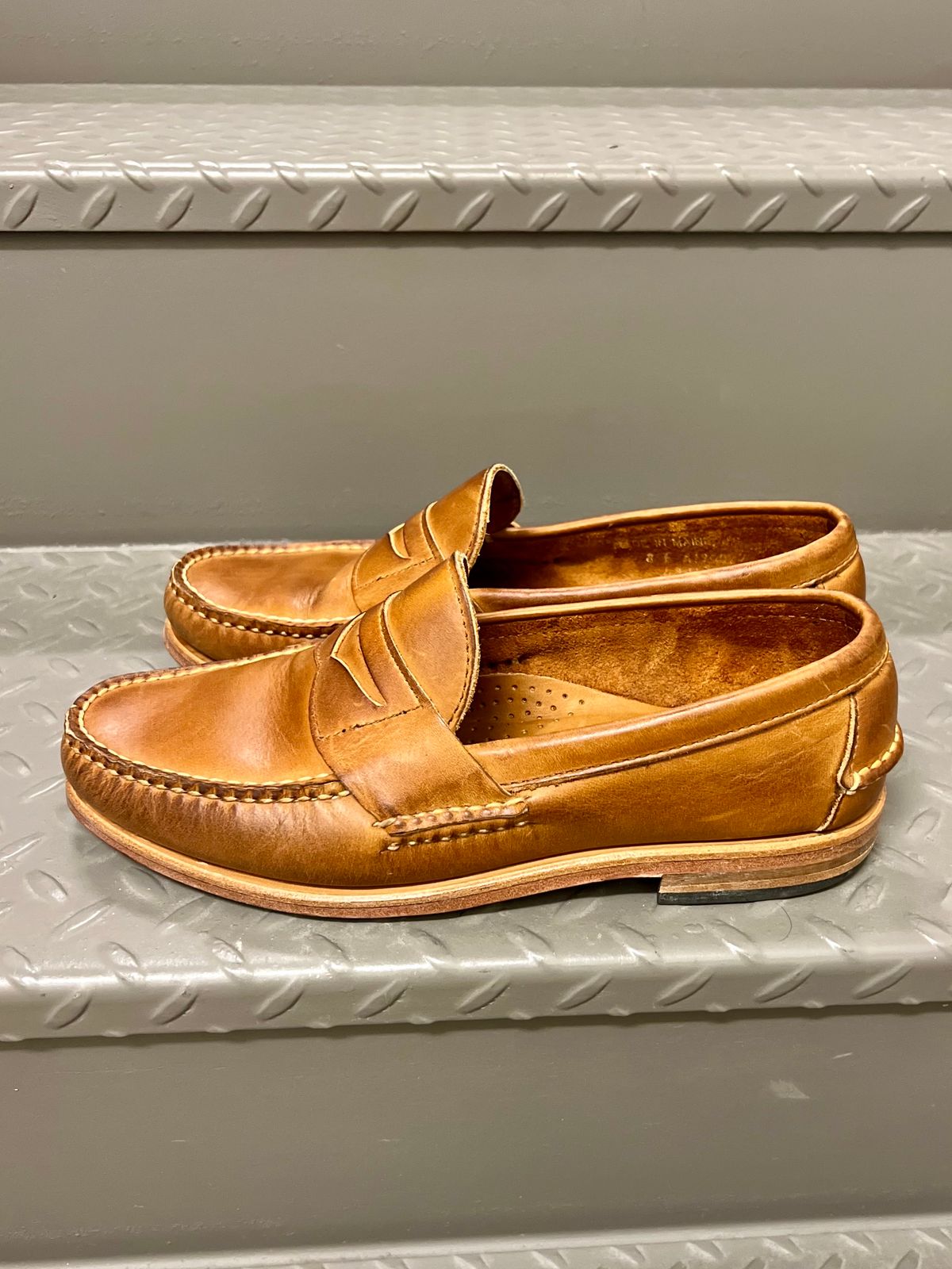 Photo by doctoryen on November 5, 2023 of the Rancourt & Co. Eastport Penny Loafer in Horween Tan Bulldog.