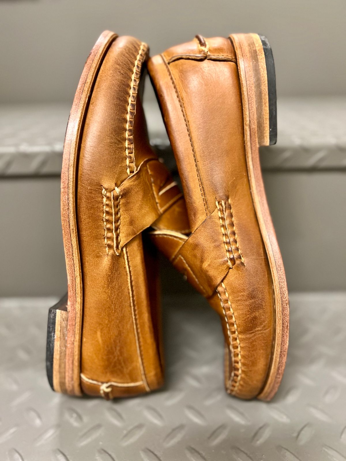 Photo by doctoryen on November 5, 2023 of the Rancourt & Co. Eastport Penny Loafer in Horween Tan Bulldog.