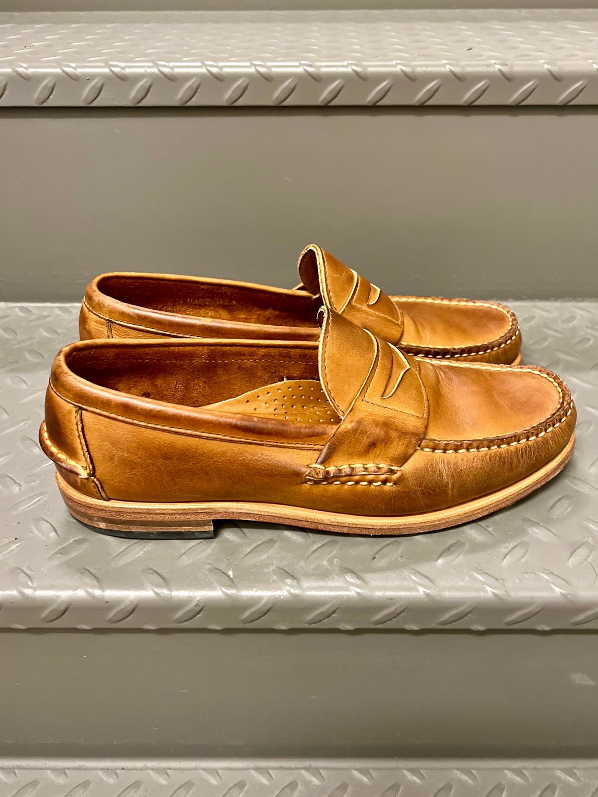Photo by doctoryen on November 5, 2023 of the Rancourt & Co. Eastport Penny Loafer in Horween Tan Bulldog.