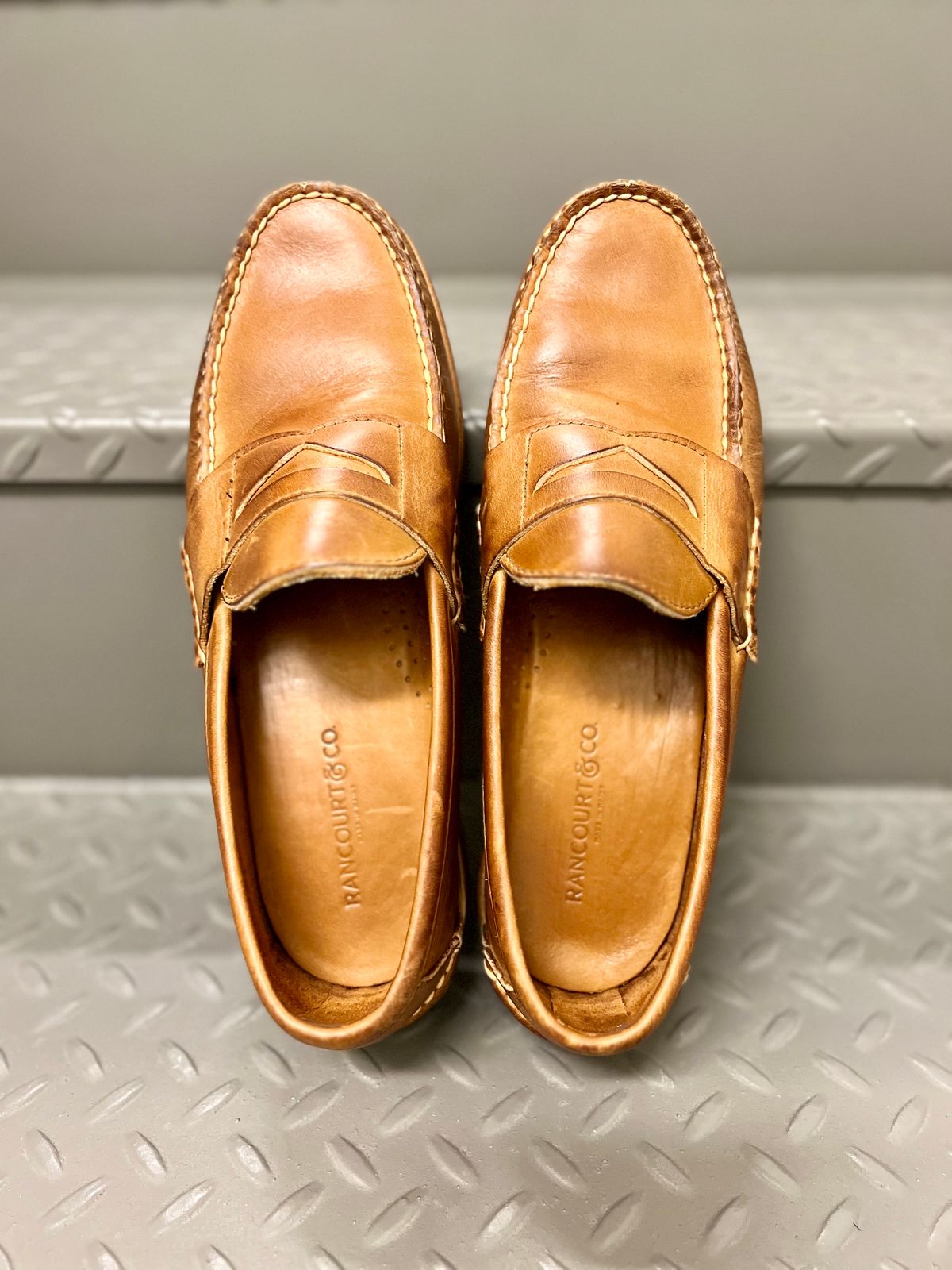 Photo by doctoryen on November 5, 2023 of the Rancourt & Co. Eastport Penny Loafer in Horween Tan Bulldog.