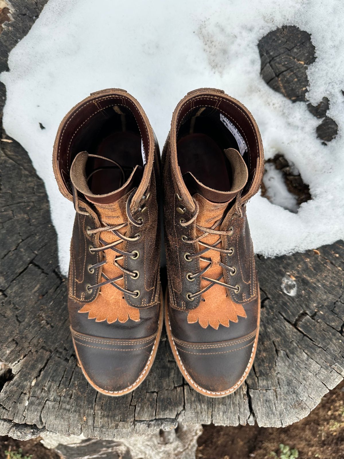 Photo by S3th.bryant on November 1, 2023 of the Truman Service Boot in Horween Java Waxed Flesh.
