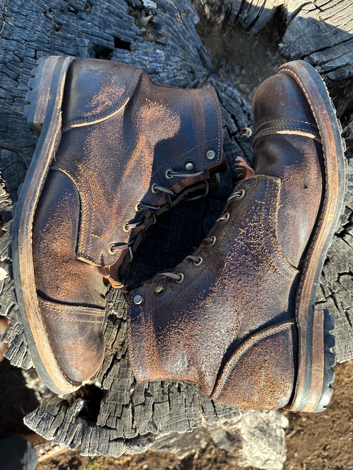 Photo by S3th.bryant on December 2, 2023 of the Truman Service Boot in Horween Java Waxed Flesh.