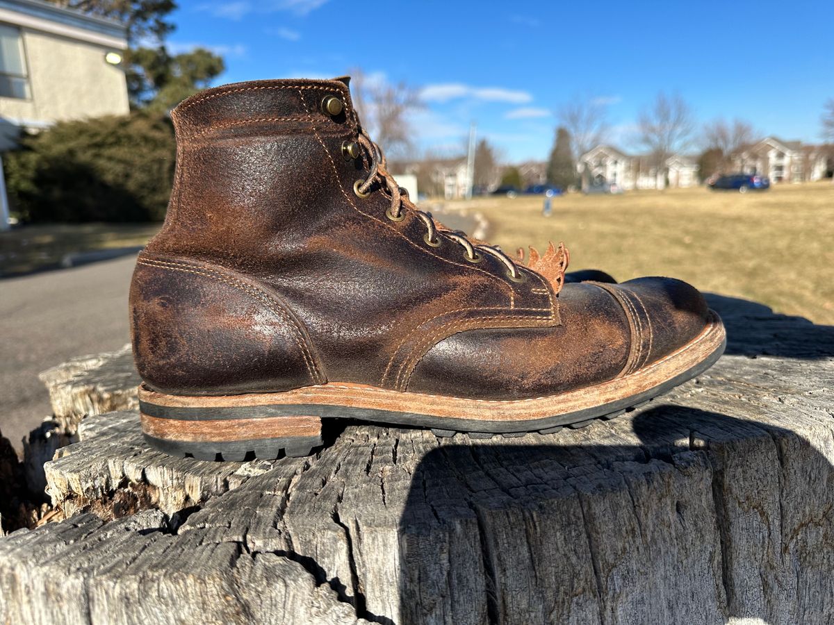 Photo by S3th.bryant on January 5, 2024 of the Truman Service Boot in Horween Java Waxed Flesh.