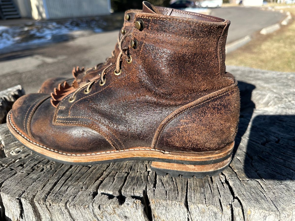 Photo by S3th.bryant on January 5, 2024 of the Truman Service Boot in Horween Java Waxed Flesh.