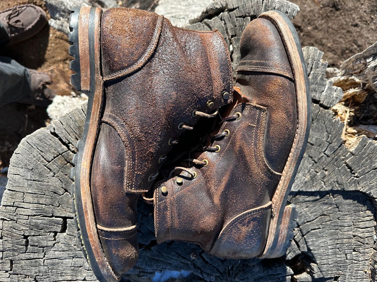 Photo by S3th.bryant on January 5, 2024 of the Truman Service Boot in Horween Java Waxed Flesh.