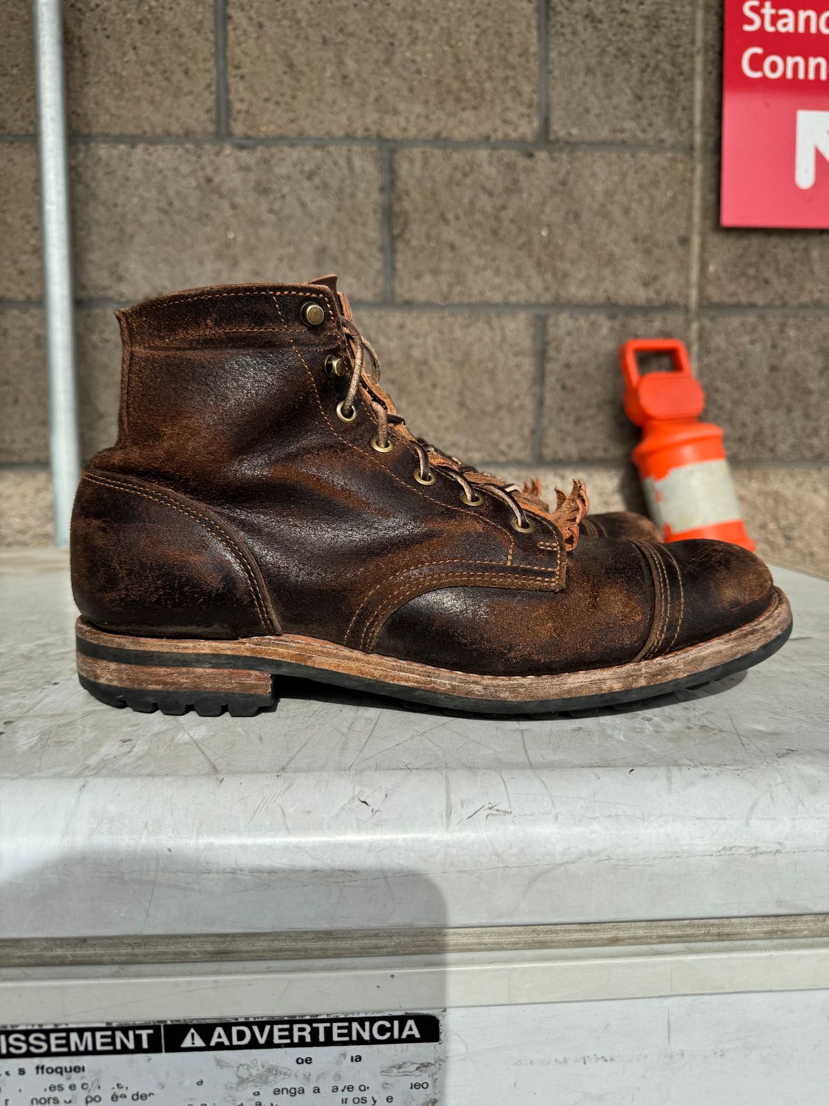 Photo by S3th.bryant on February 2, 2024 of the Truman Service Boot in Horween Java Waxed Flesh.