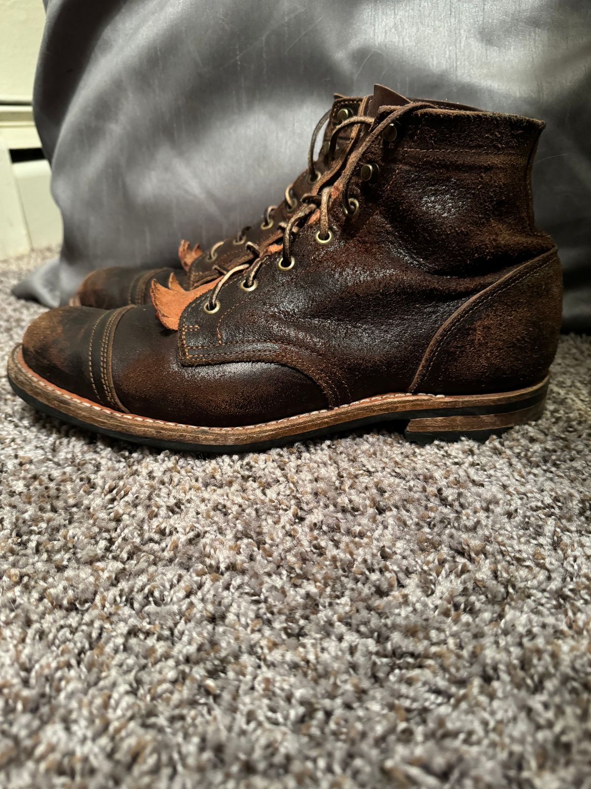 Photo by S3th.bryant on March 6, 2024 of the Truman Service Boot in Horween Java Waxed Flesh.