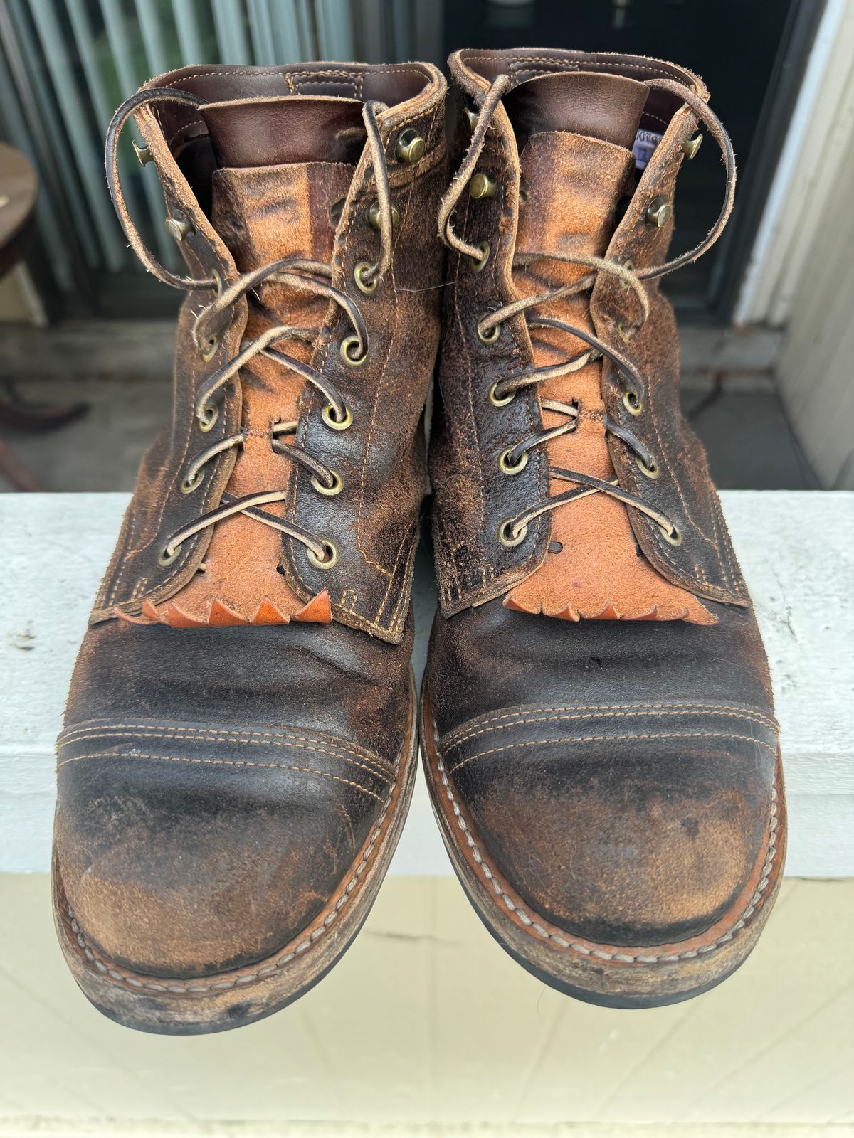 Photo by S3th.bryant on April 5, 2024 of the Truman Service Boot in Horween Java Waxed Flesh.