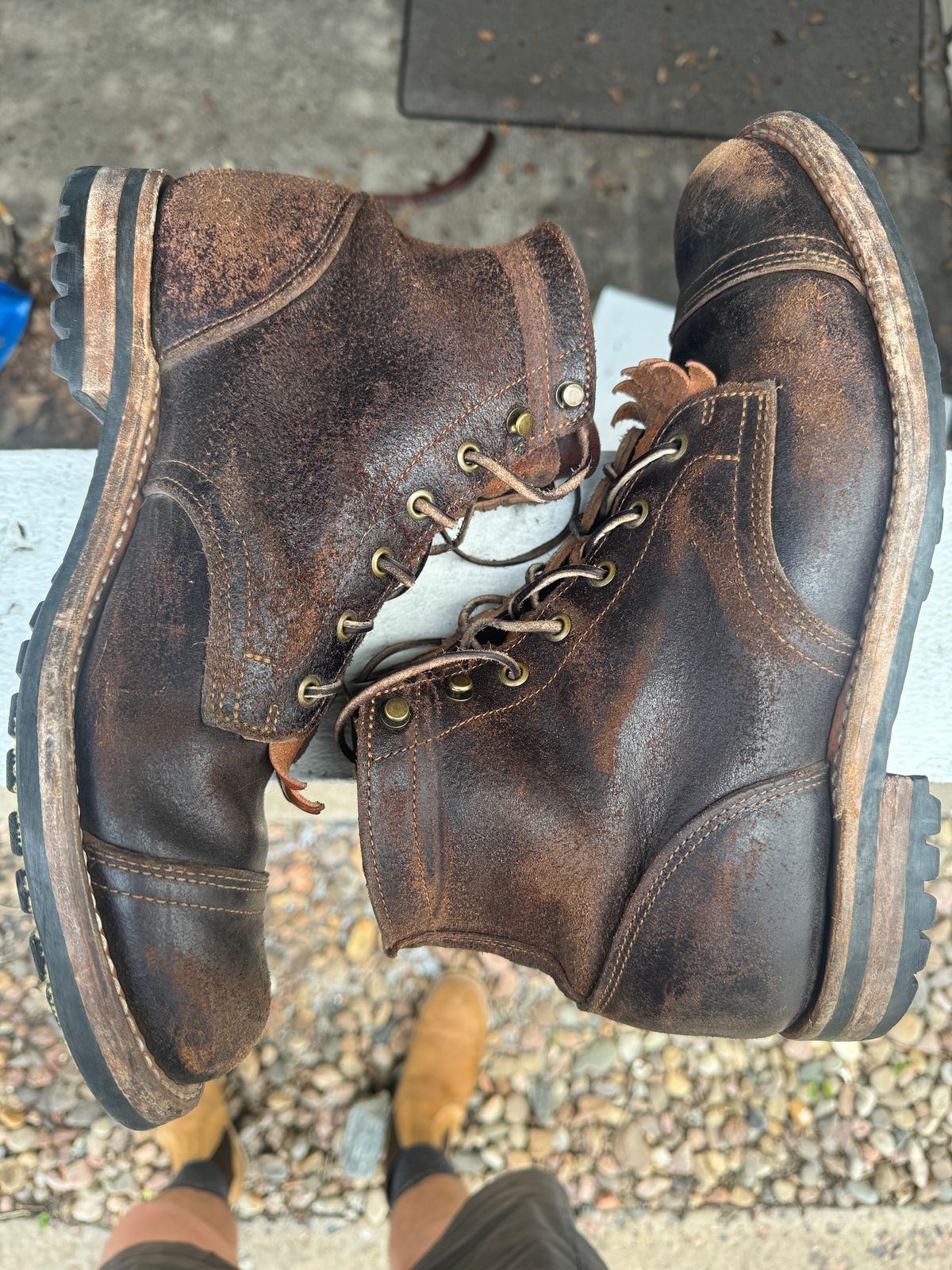 Photo by S3th.bryant on April 5, 2024 of the Truman Service Boot in Horween Java Waxed Flesh.