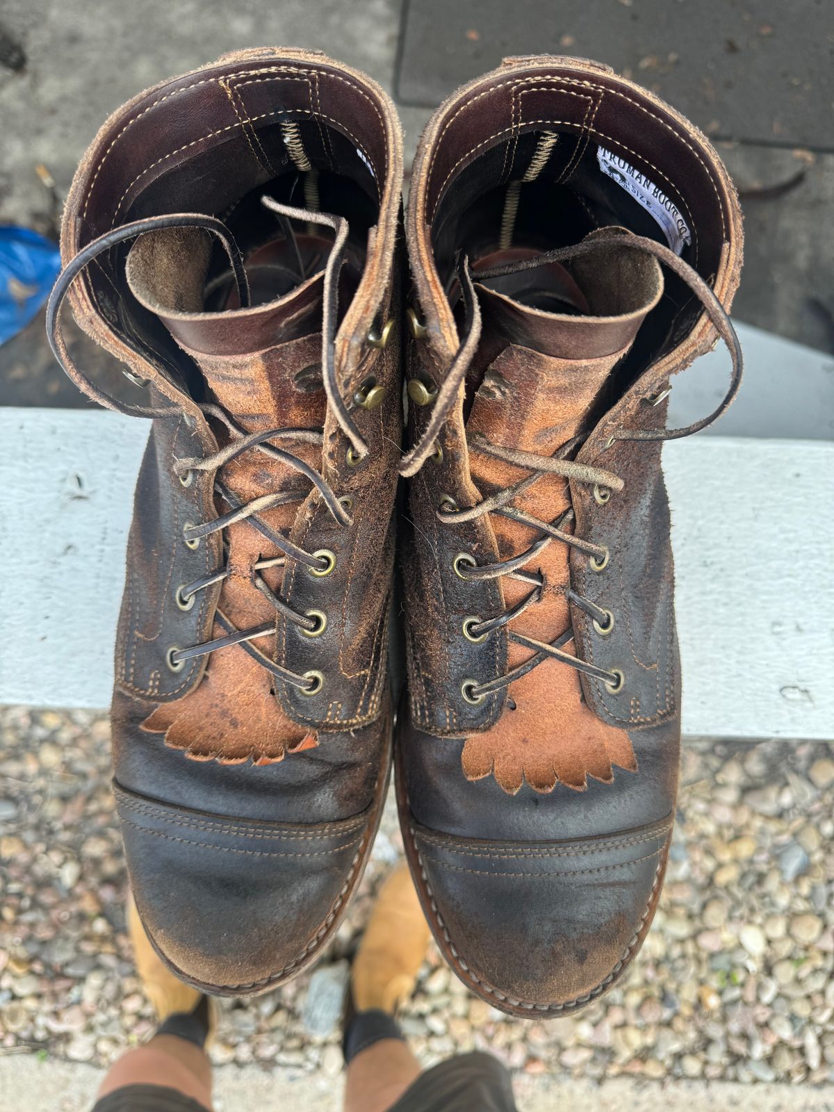 Photo by S3th.bryant on April 5, 2024 of the Truman Service Boot in Horween Java Waxed Flesh.