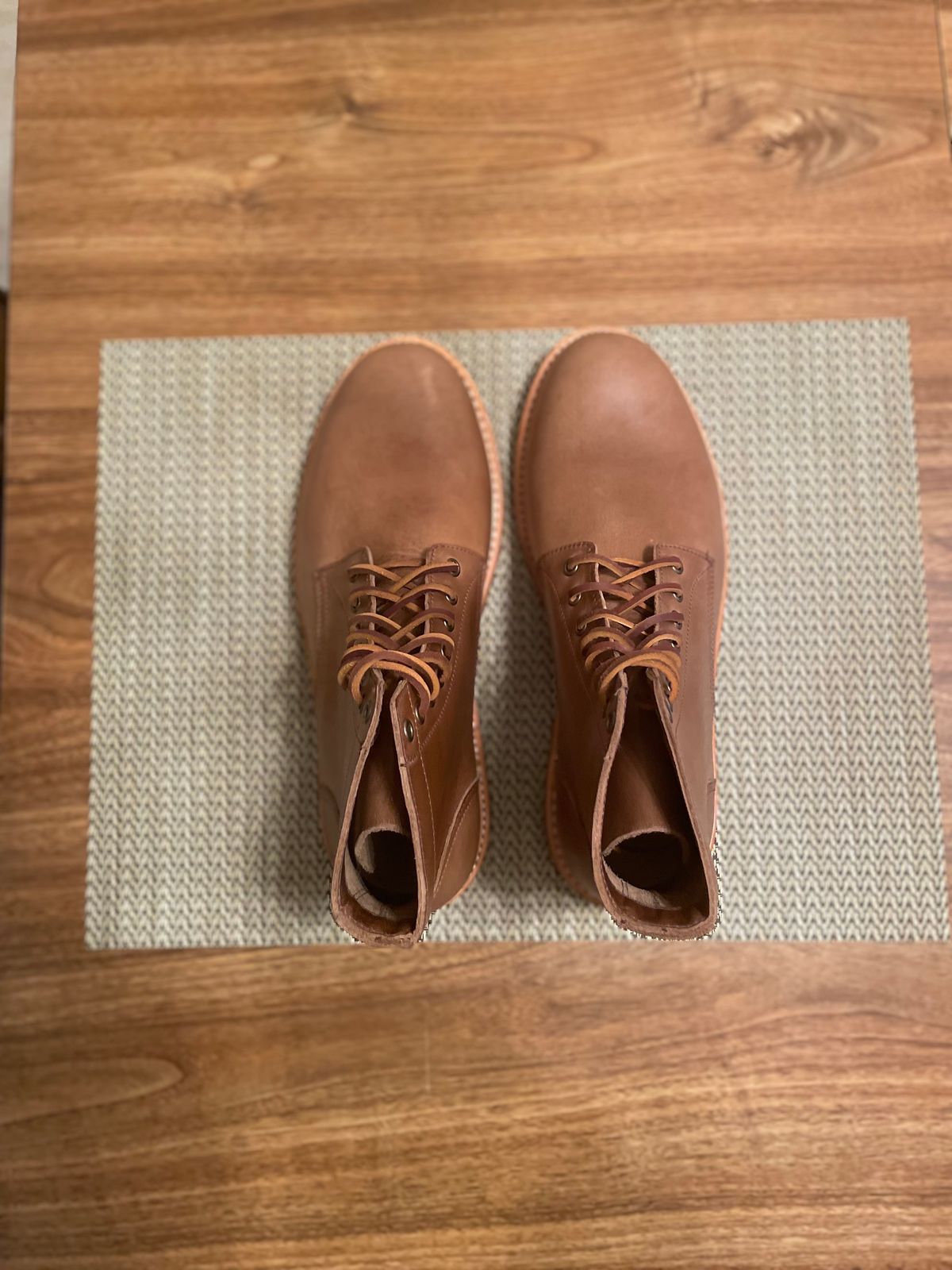 Photo by bawls on October 1, 2023 of the Oak Street Bootmakers Trench Boot in Horween Natural Chromexcel.