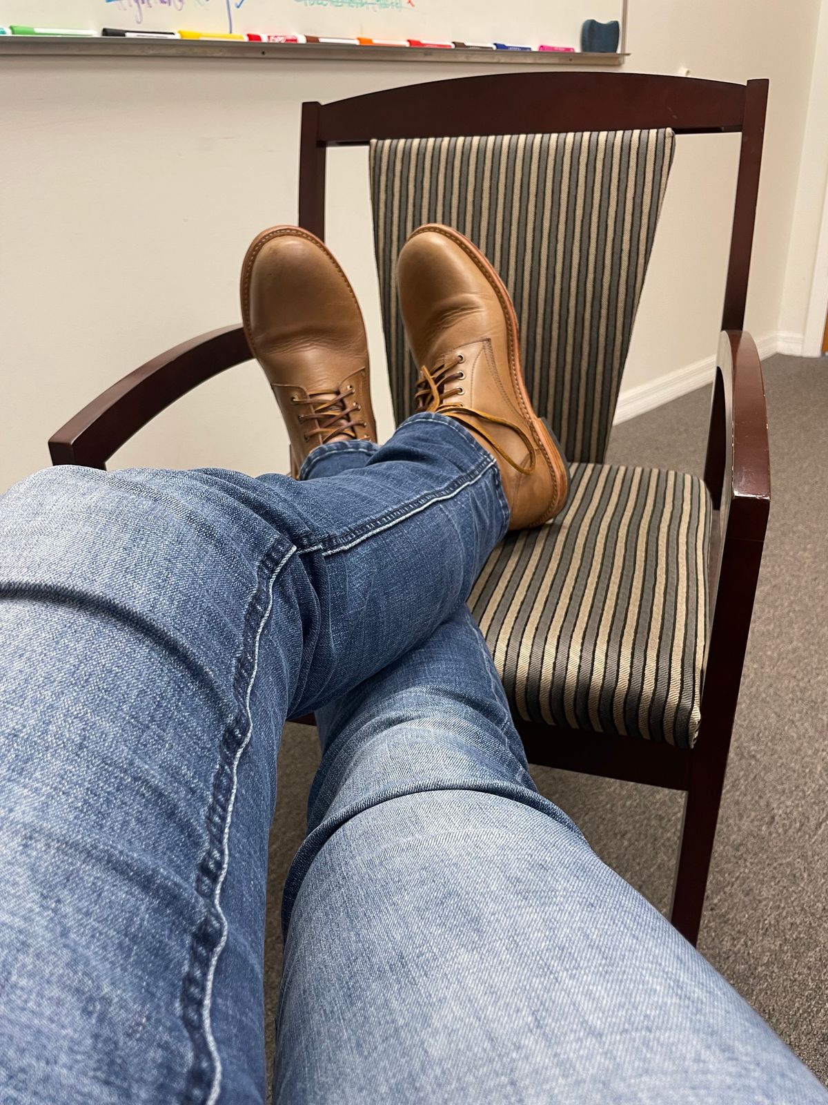 Photo by bawls on November 2, 2023 of the Oak Street Bootmakers Trench Boot in Horween Natural Chromexcel.