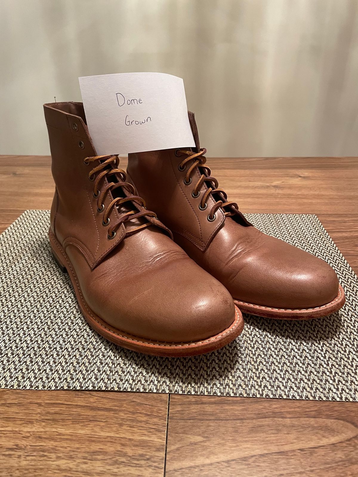 Photo by bawls on November 2, 2023 of the Oak Street Bootmakers Trench Boot in Horween Natural Chromexcel.