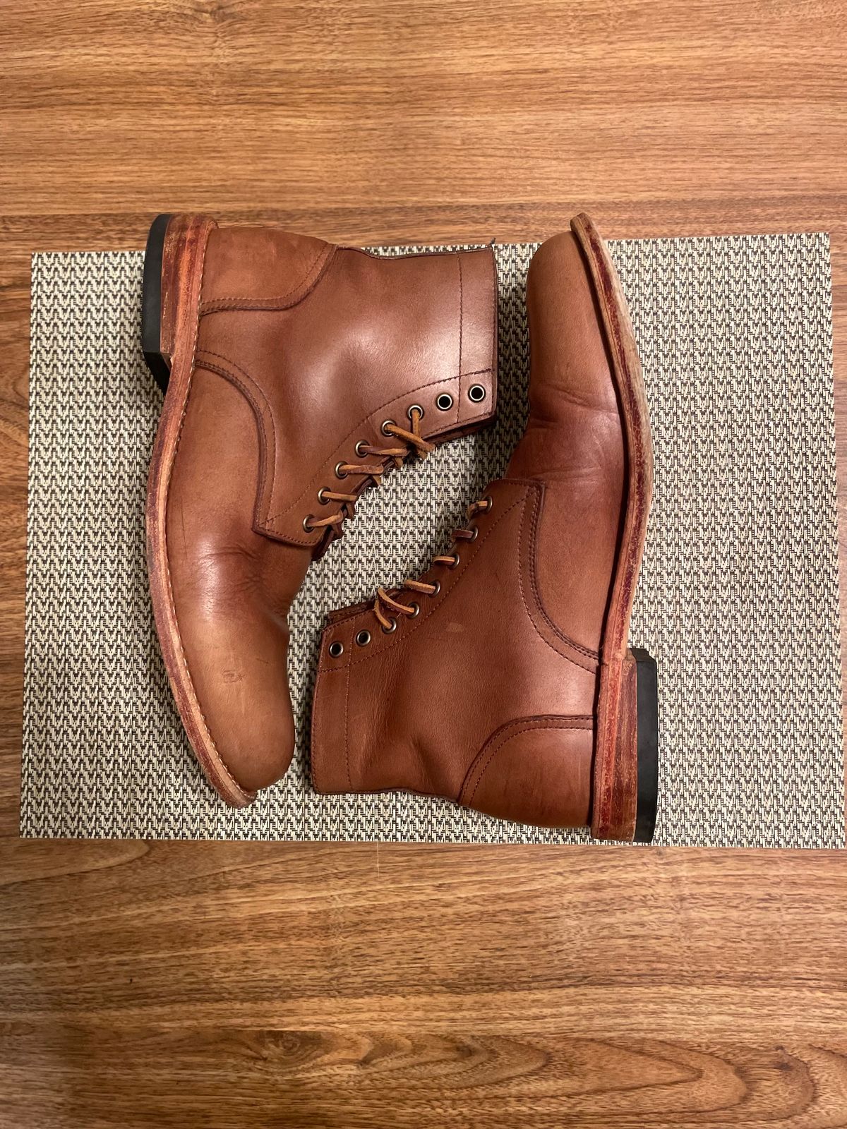 Photo by bawls on December 1, 2023 of the Oak Street Bootmakers Trench Boot in Horween Natural Chromexcel.