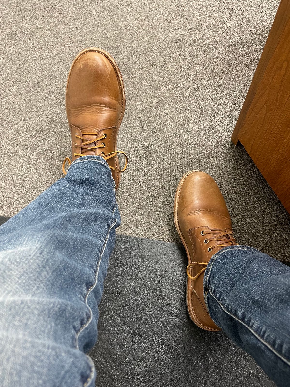 Photo by bawls on January 3, 2024 of the Oak Street Bootmakers Trench Boot in Horween Natural Chromexcel.