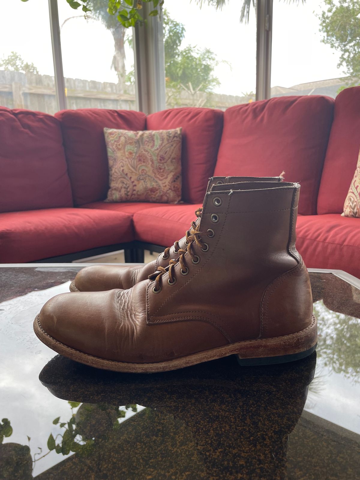 Photo by bawls on March 3, 2024 of the Oak Street Bootmakers Trench Boot in Horween Natural Chromexcel.