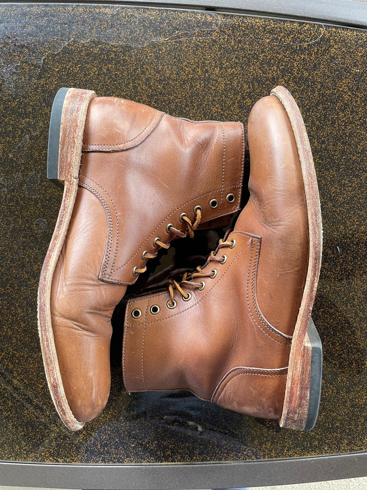 Photo by bawls on March 3, 2024 of the Oak Street Bootmakers Trench Boot in Horween Natural Chromexcel.