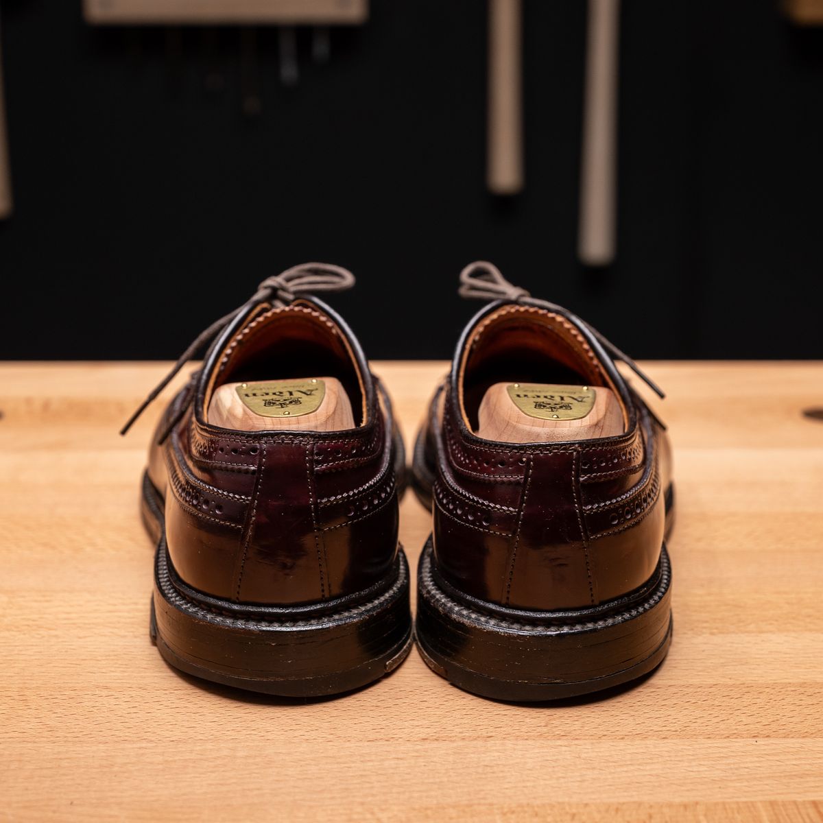Photo by vubui on December 26, 2023 of the Alden Long Wing Blucher in Horween Color 8 Shell Cordovan.