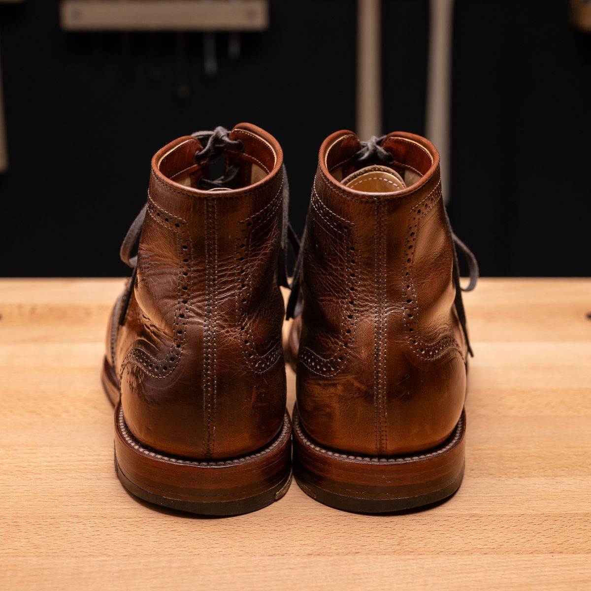 Photo by vubui on December 26, 2023 of the Alden Wingtip Boot in Horween Natural Chromexcel.