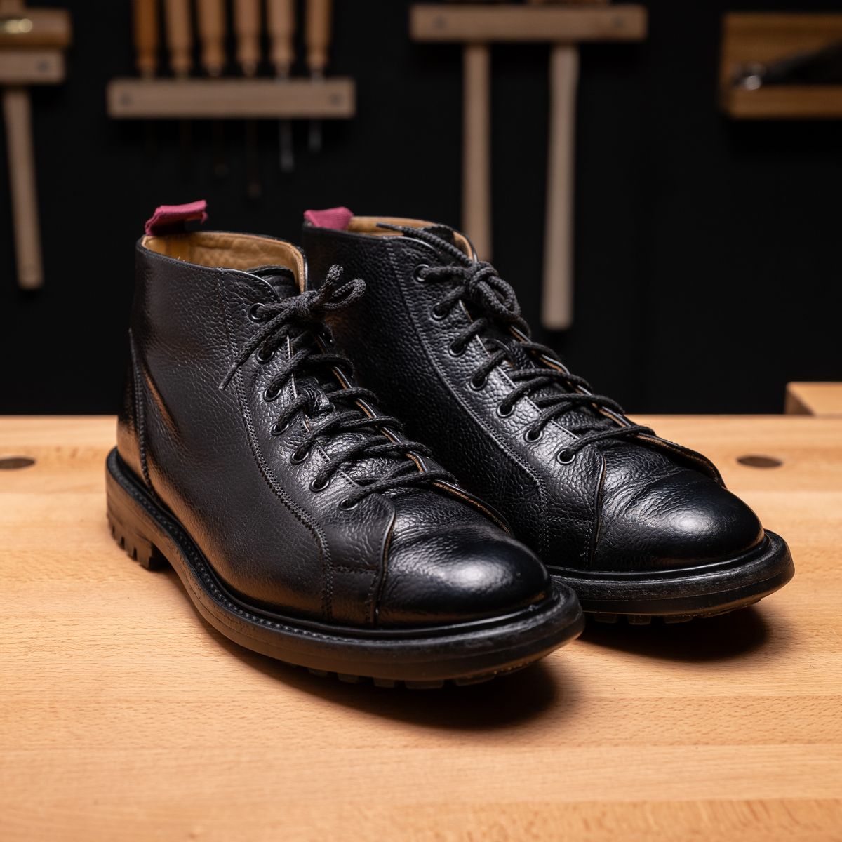 Photo by vubui on December 26, 2023 of the Tricker's Ethan Monkey Boot in Black Scotch Grain.
